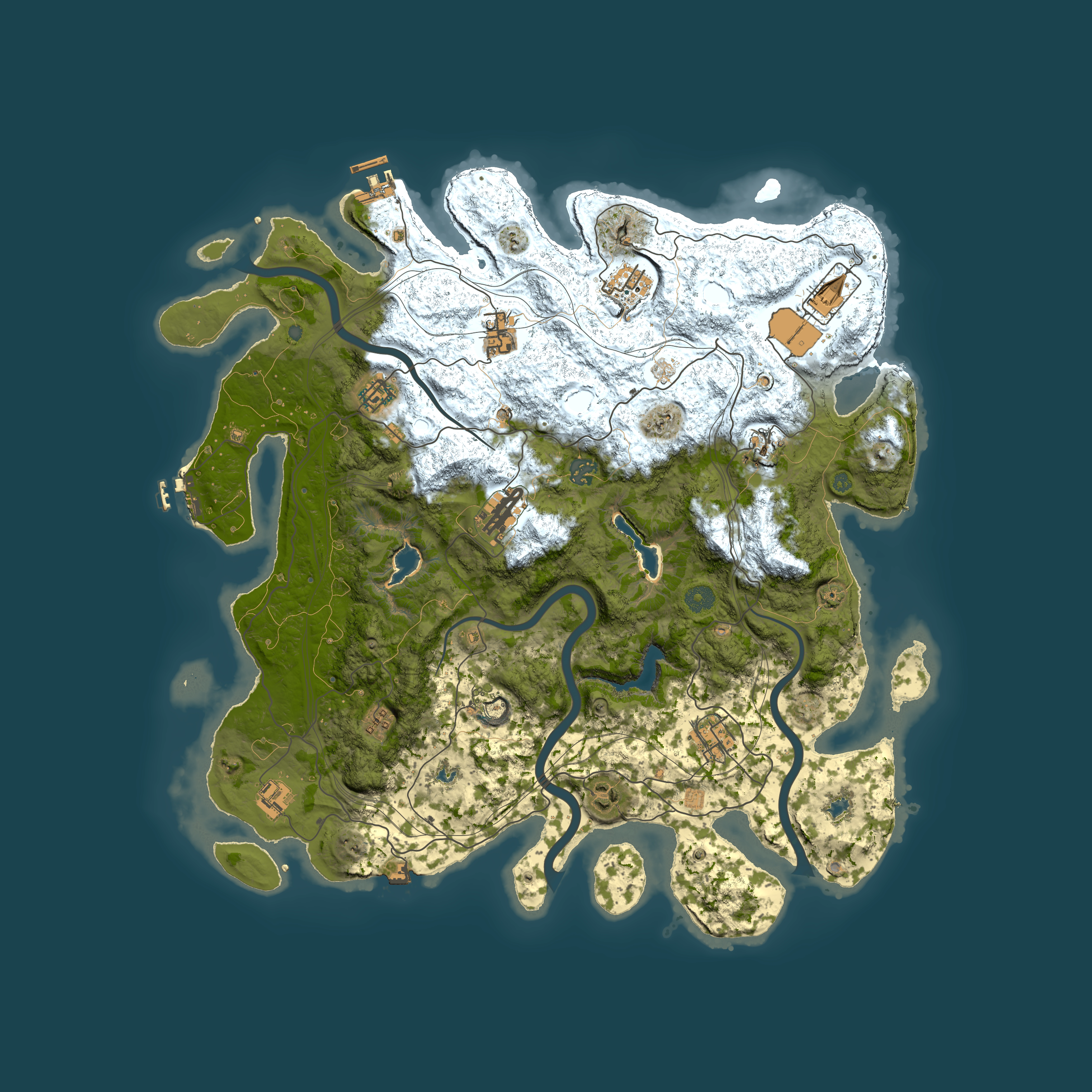 Full top-down render of Rust map seed 1704058550, 4500x4500m