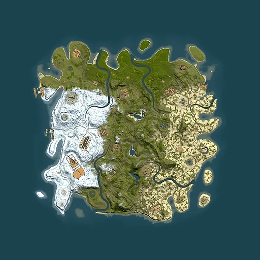 Rust map seed 614984687, 4500x4500m top-down preview
