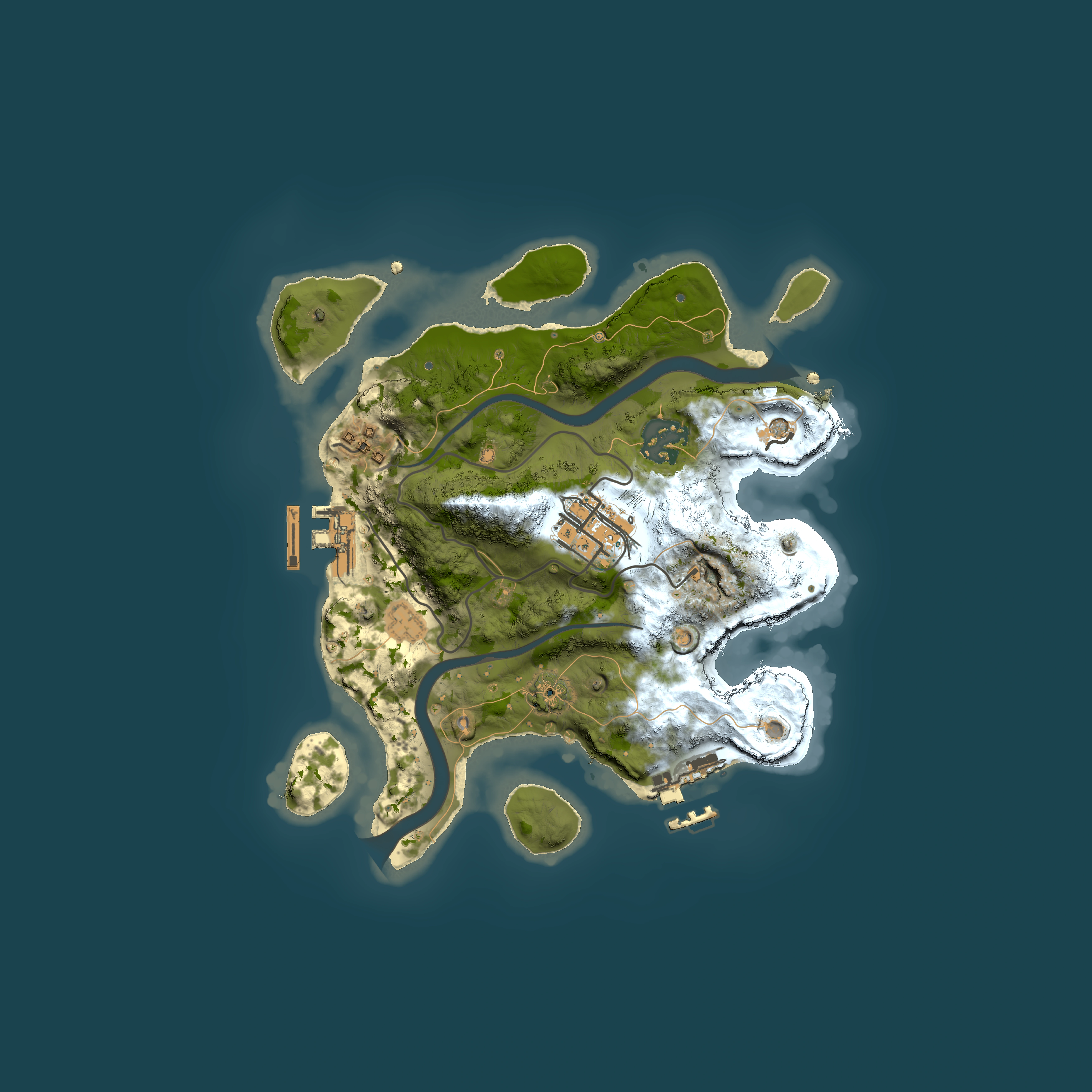 Full top-down render of Rust map seed 1104411952, 2500x2500m