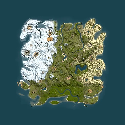 Rust map seed 174974816, 4500x4500m top-down preview