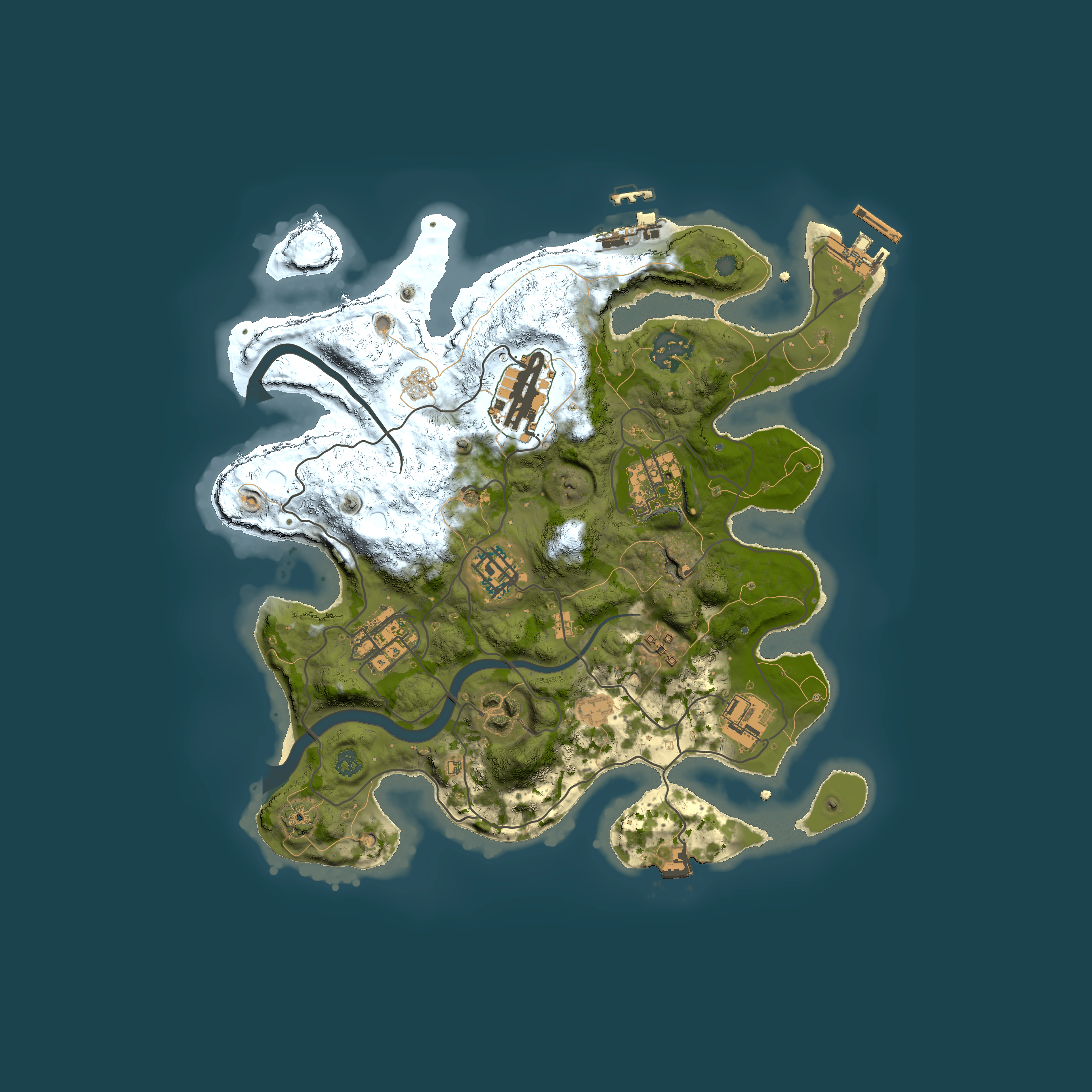 Full top-down render of Rust map seed 1675299936, 3000x3000m