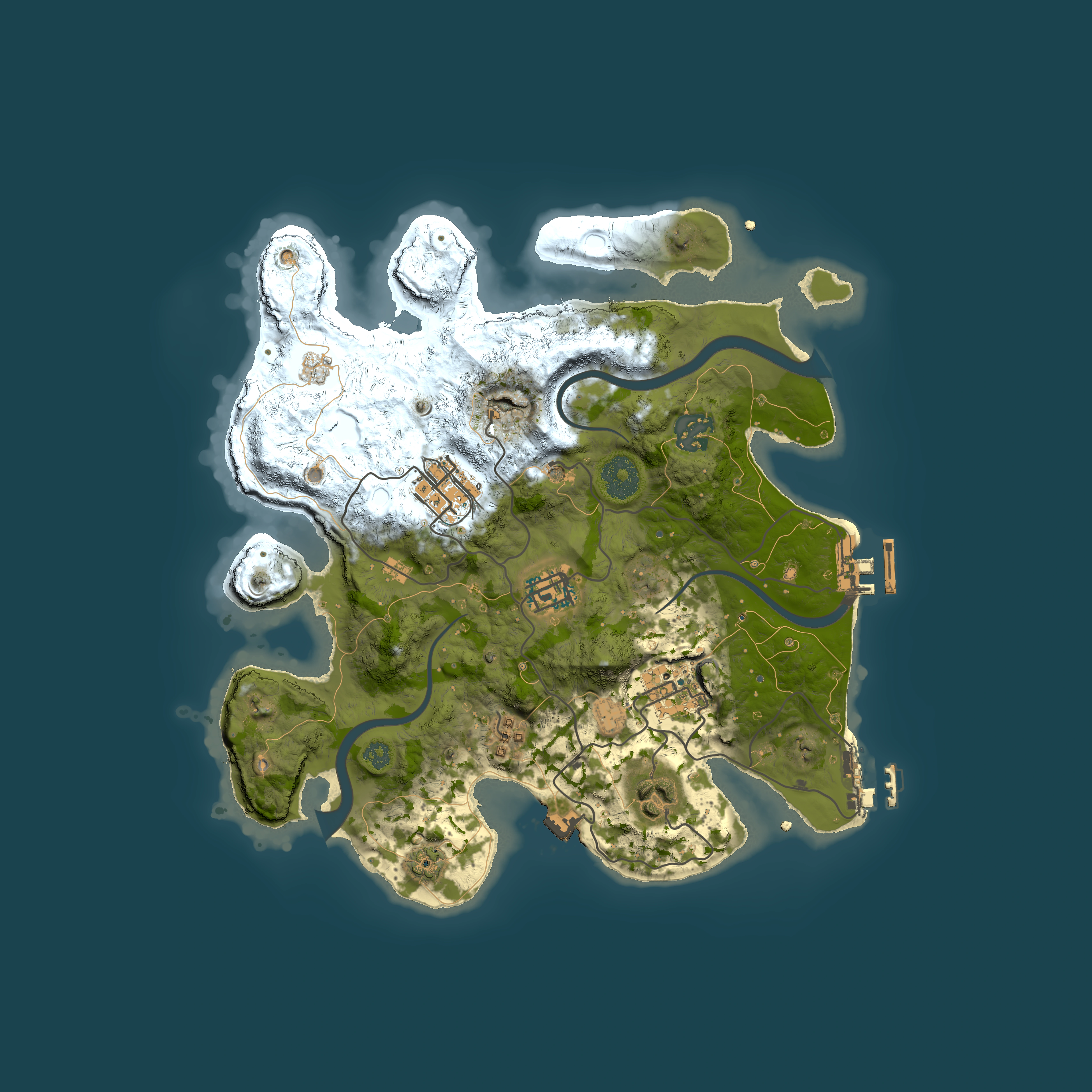 Full top-down render of Rust map seed 183197924, 3000x3000m