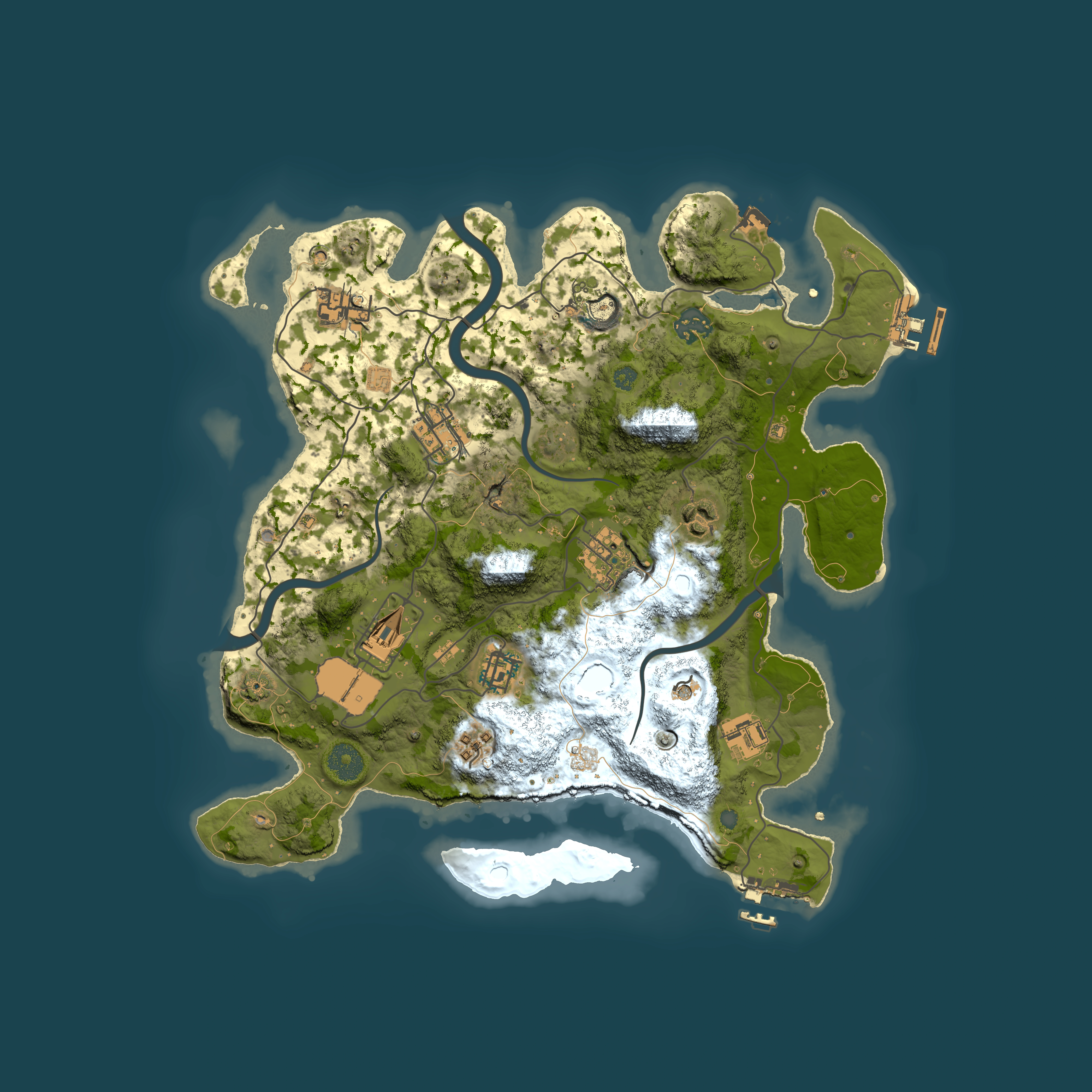 Full top-down render of Rust map seed 204019753, 3500x3500m