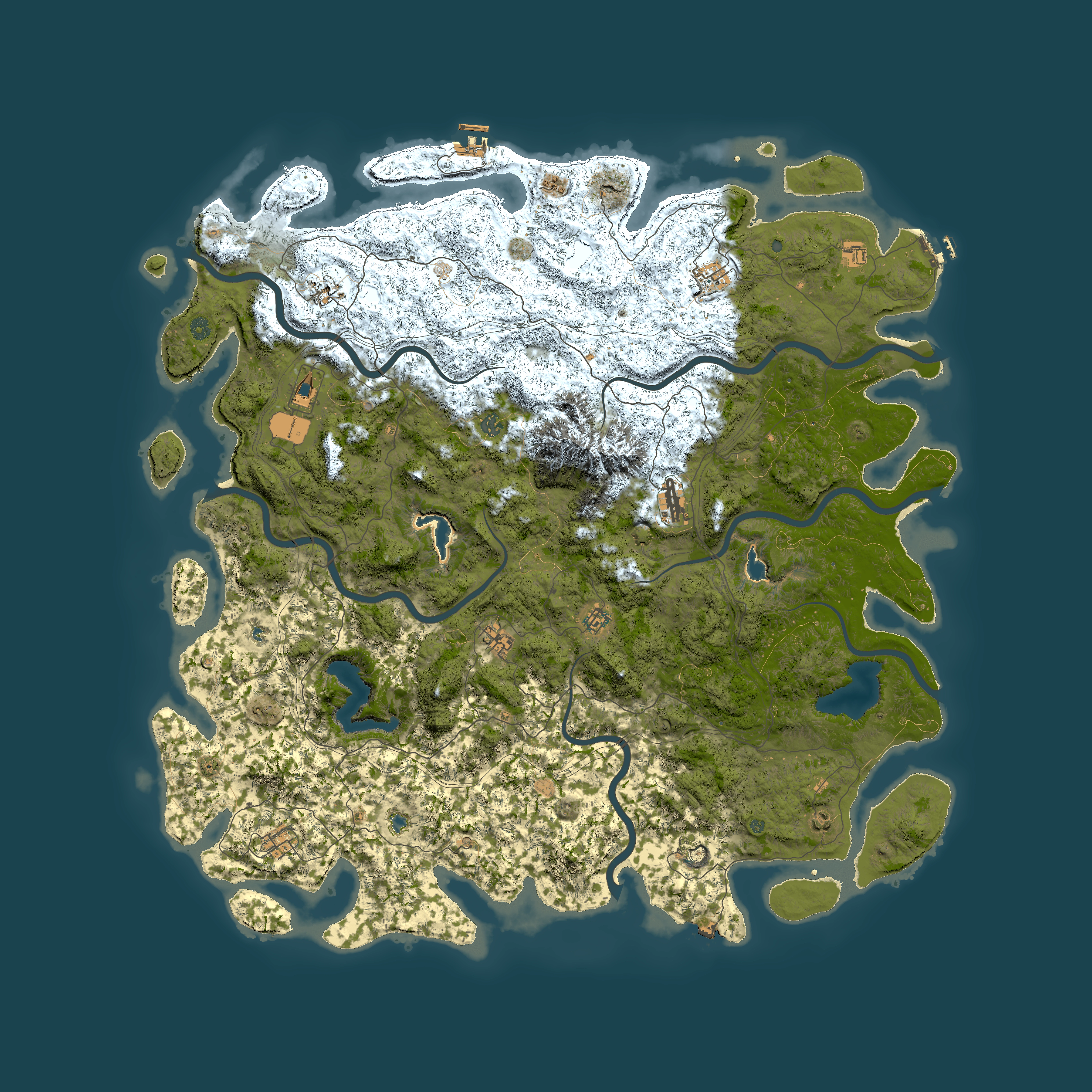 Full top-down render of Rust map seed 1295760027, 6000x6000m