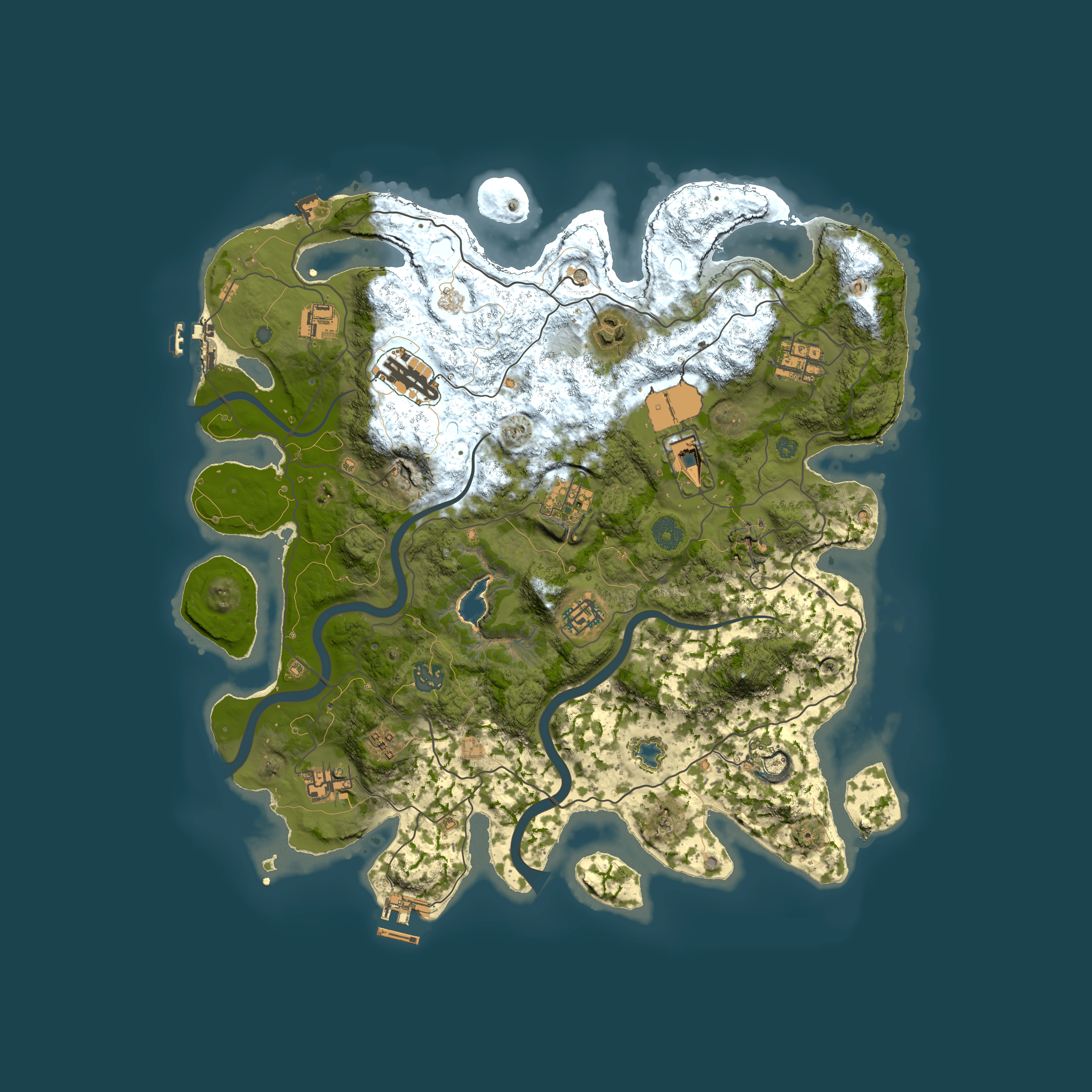 Full top-down render of Rust map seed 913378068, 4000x4000m