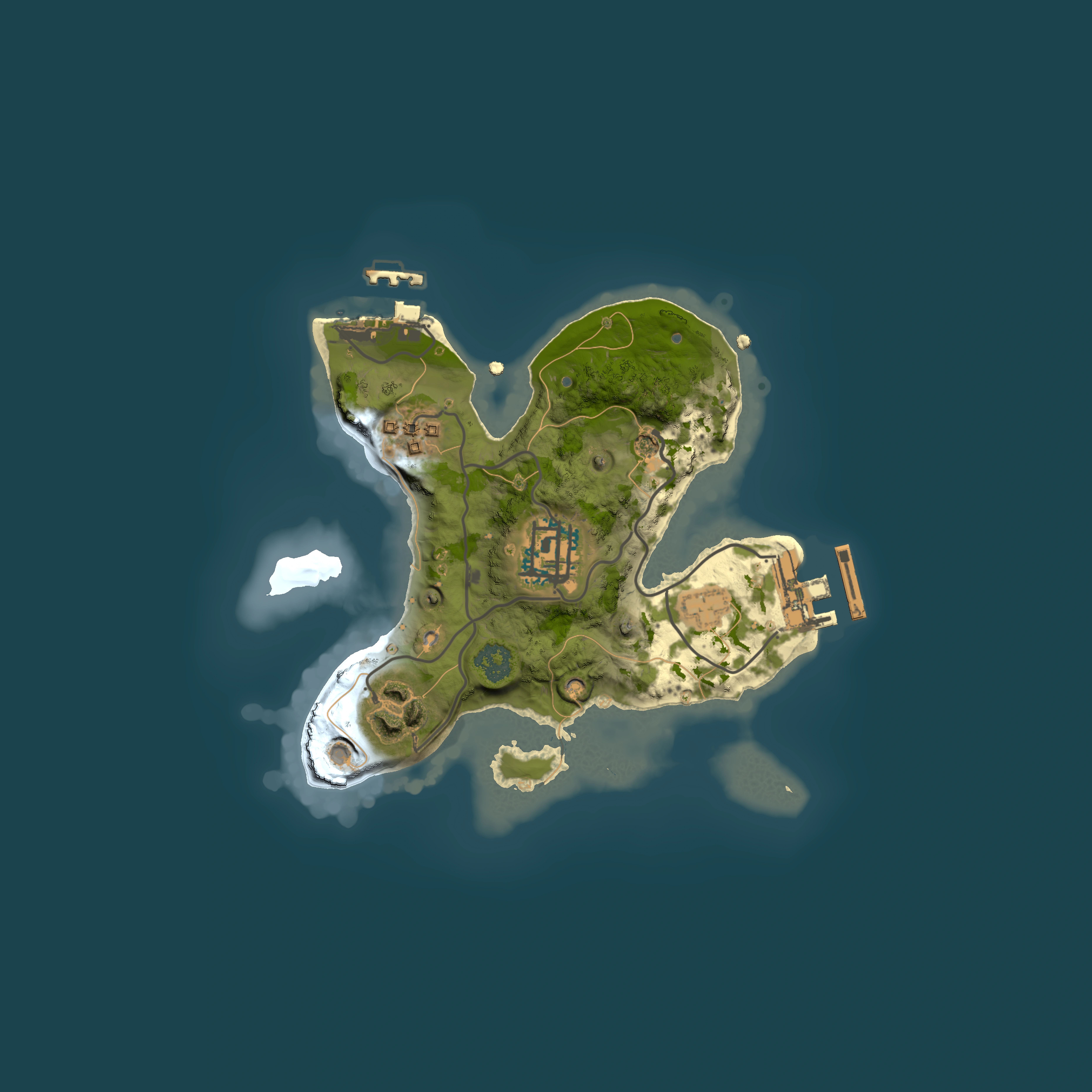 Full top-down render of Rust map seed 305924983, 2000x2000m