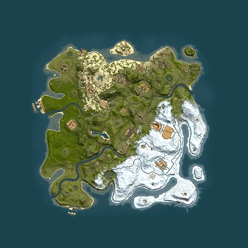 Rust map seed 1313964911, 4000x4000m top-down preview
