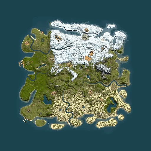 Rust map seed 392583063, 5000x5000m top-down preview