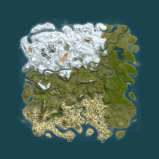 Rust map seed 4686340, 6000x6000m top-down preview