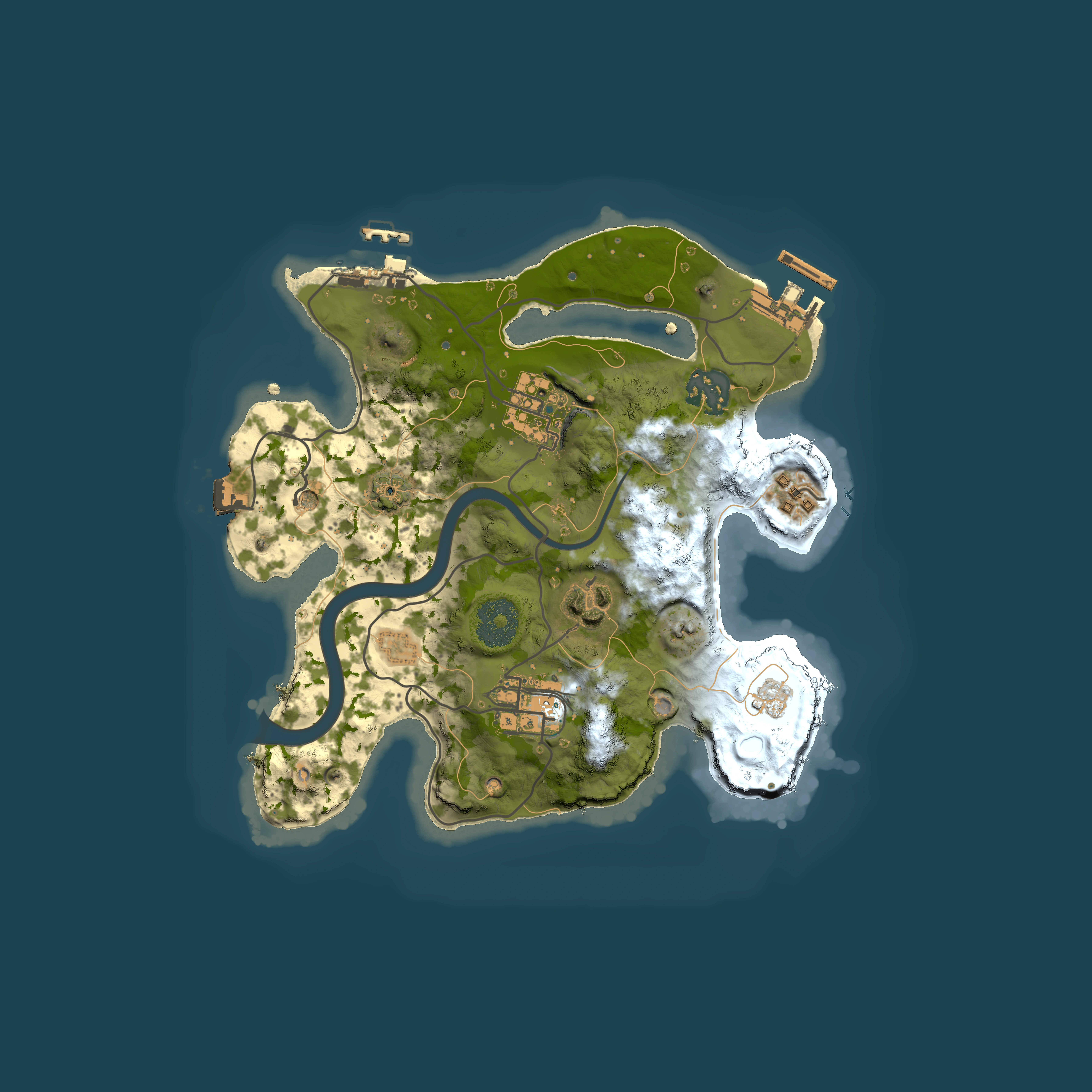 Full top-down render of Rust map seed 293268137, 2500x2500m