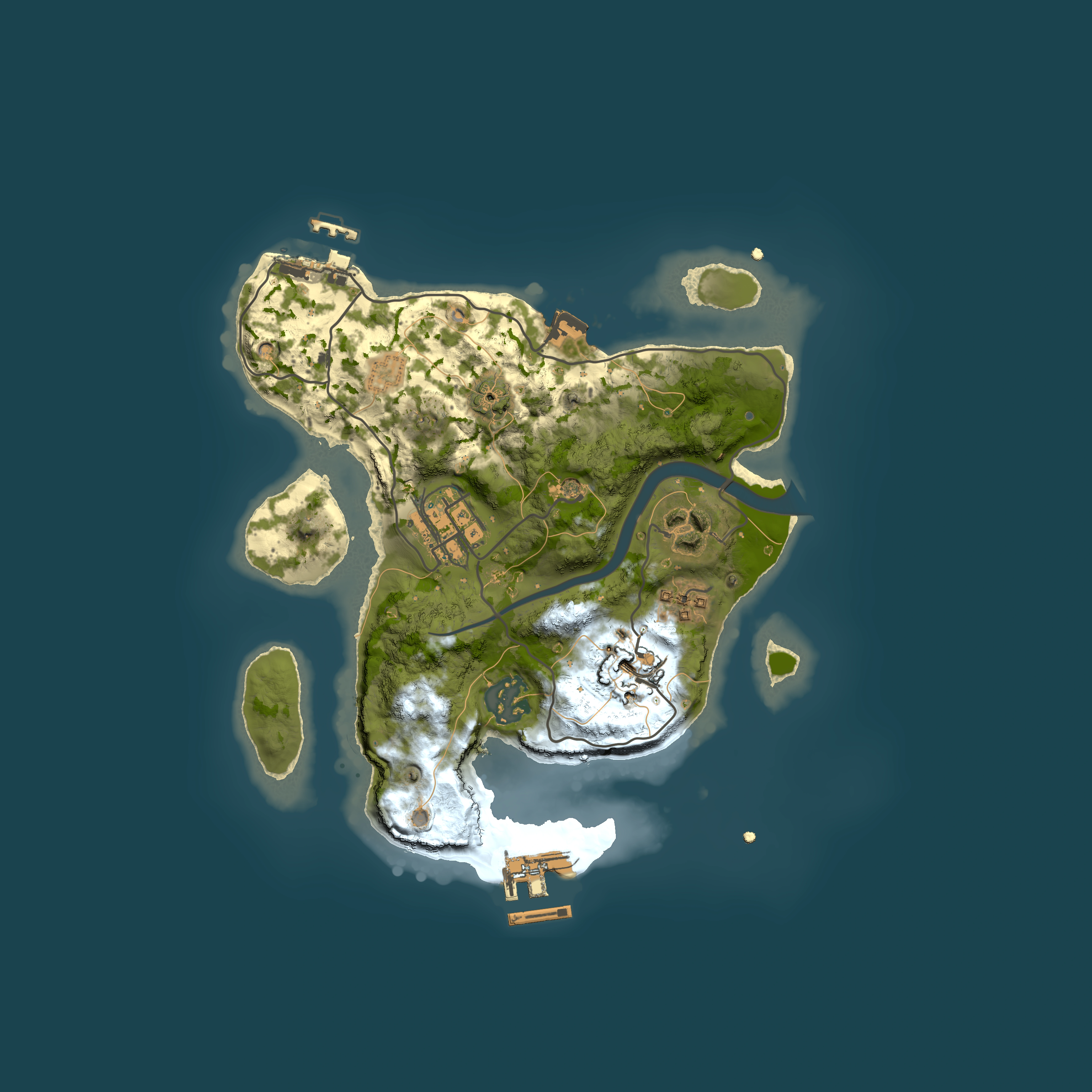 Full top-down render of Rust map seed 1161361170, 2500x2500m