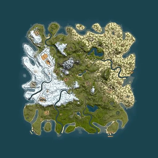 Rust map seed 205868494, 5000x5000m top-down preview