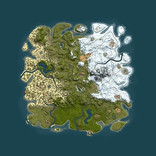 Rust map seed 1406939, 5000x5000m top-down preview