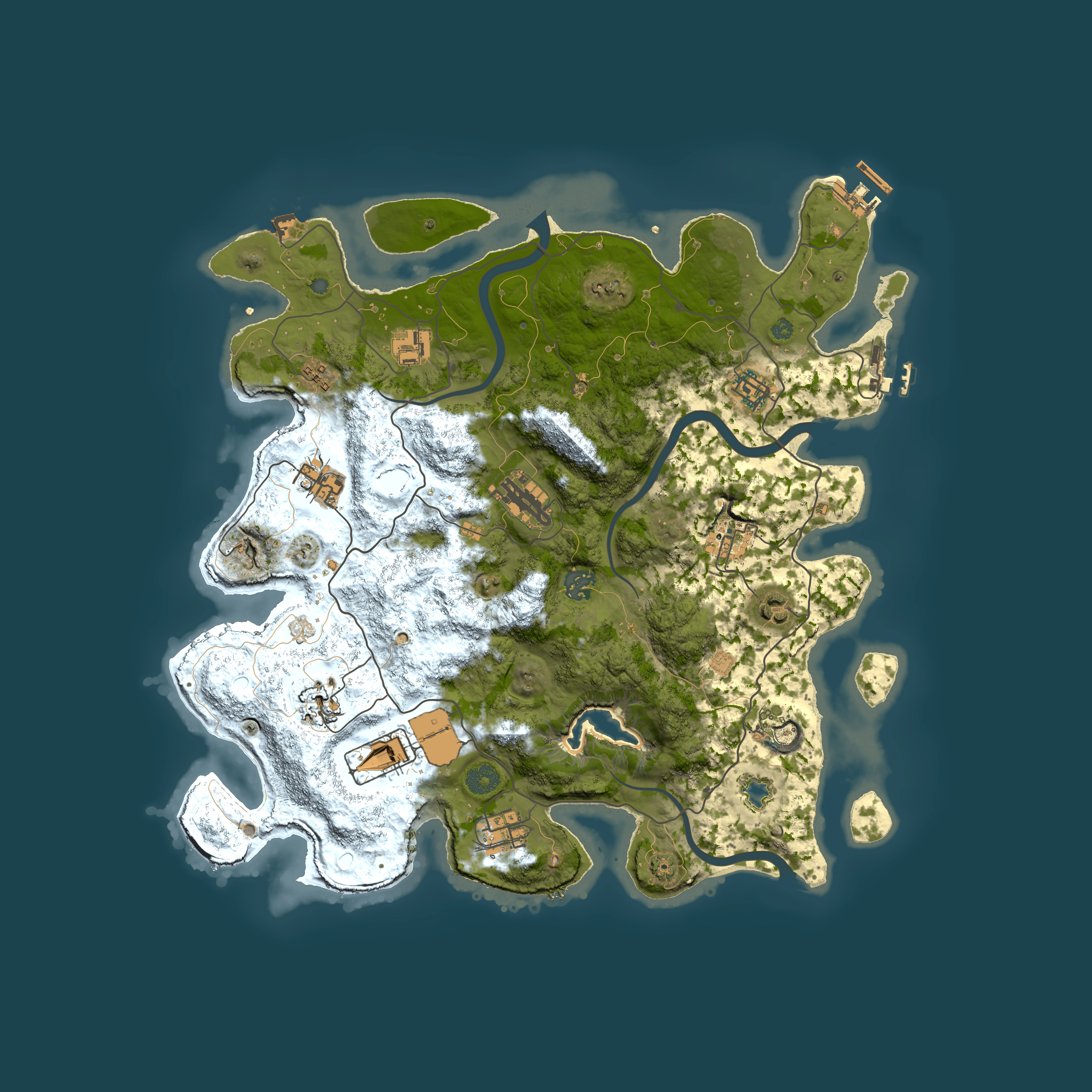 Full top-down render of Rust map seed 228521191, 4000x4000m