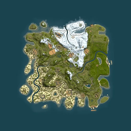 Rust map seed 2090495985, 4000x4000m top-down preview