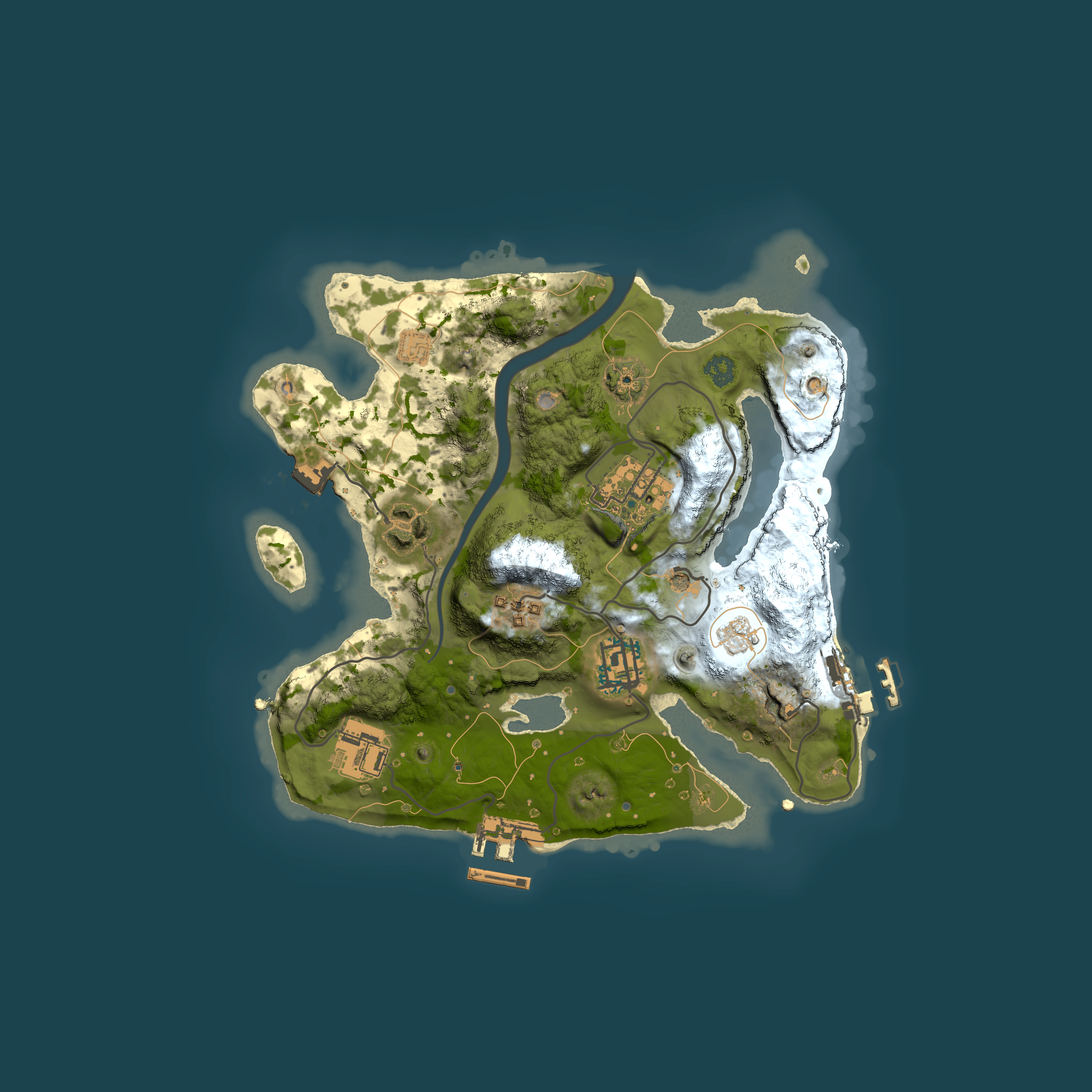 Full top-down render of Rust map seed 1252449490, 2500x2500m