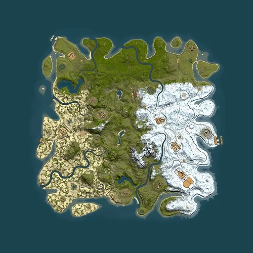 Rust map seed 485281433, 5000x5000m top-down preview