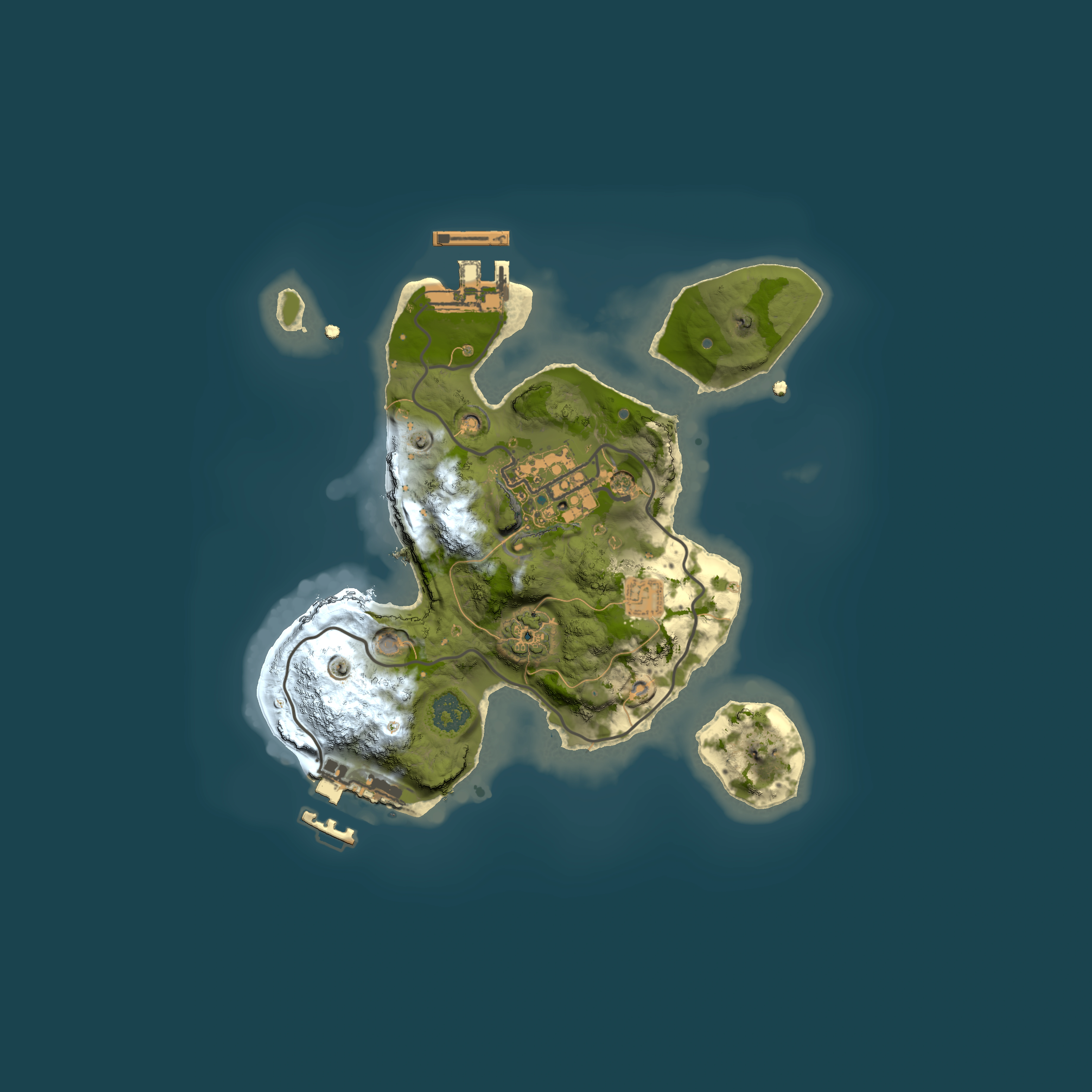 Full top-down render of Rust map seed 36453367, 2000x2000m