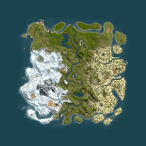 Rust map seed 581098036, 5000x5000m top-down preview