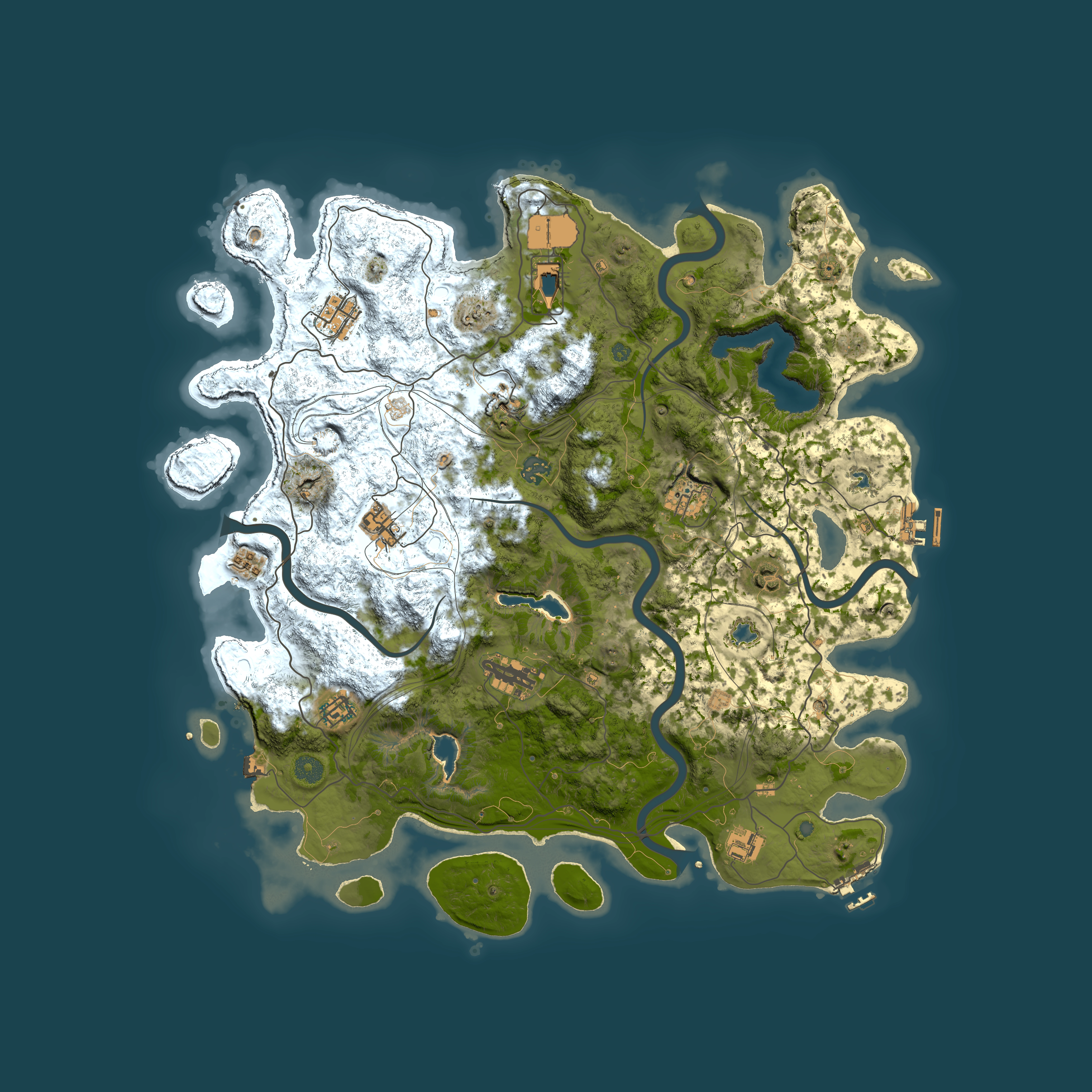 Full top-down render of Rust map seed 413300553, 4500x4500m