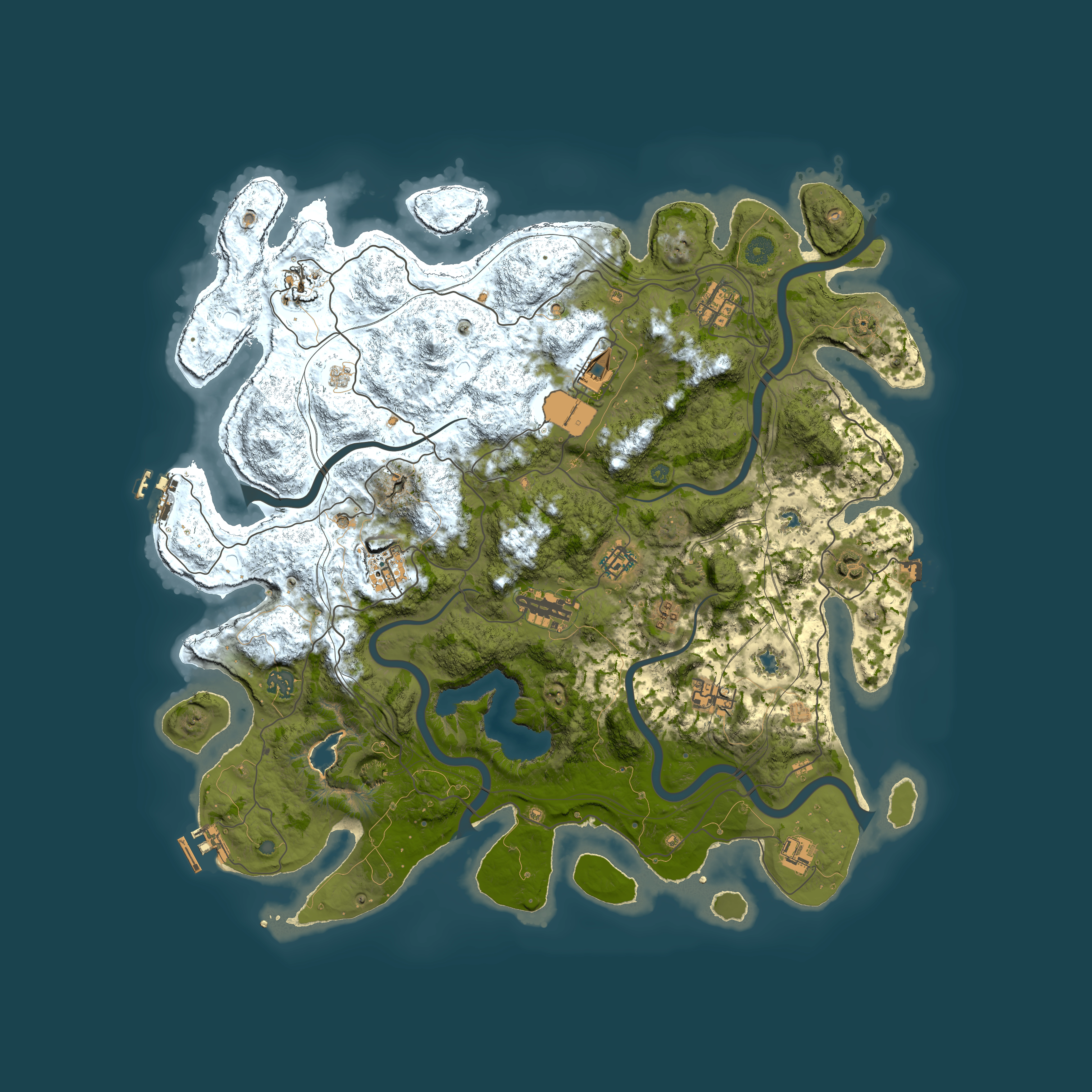 Full top-down render of Rust map seed 1990035526, 4500x4500m