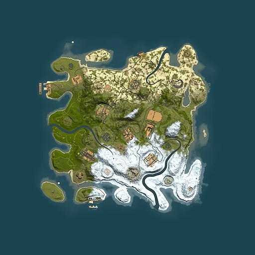 Rust map seed 383491814, 3500x3500m top-down preview