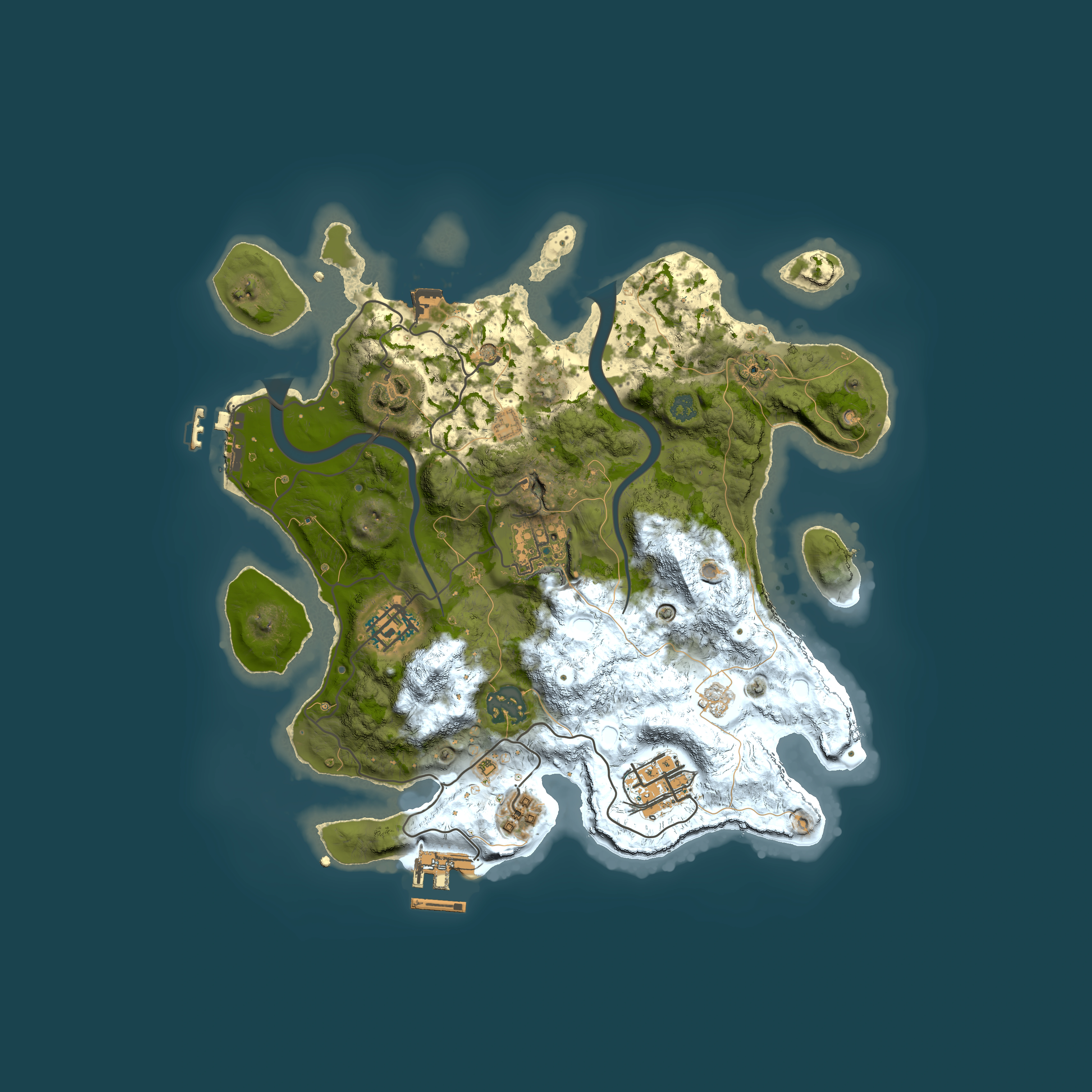 Full top-down render of Rust map seed 1857183057, 3000x3000m