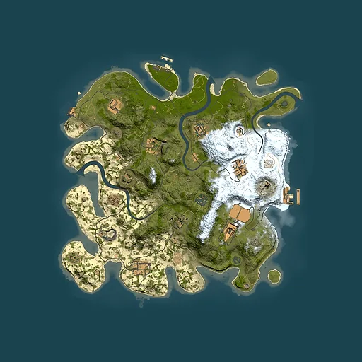 Rust map seed 1601858974, 3500x3500m top-down preview