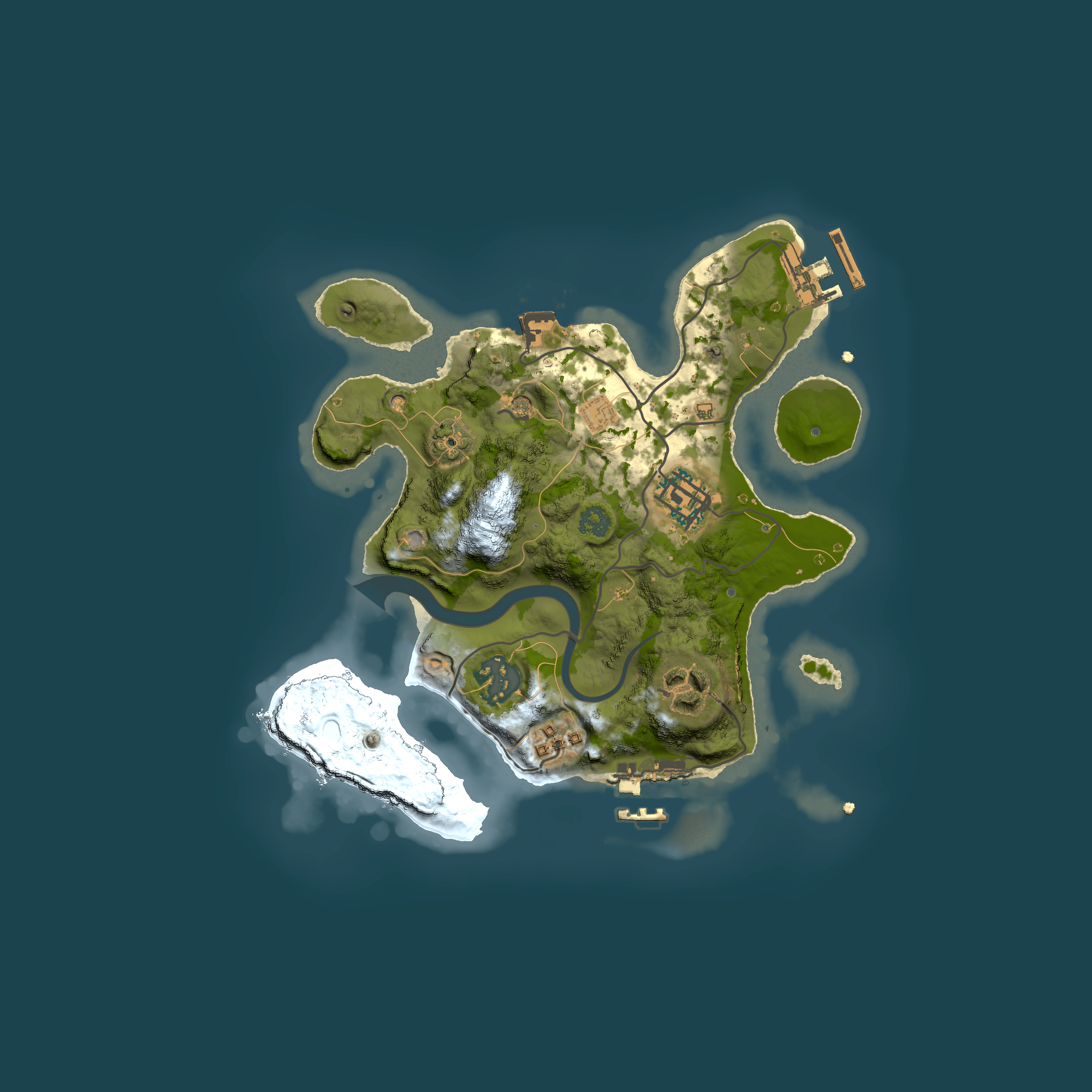 Full top-down render of Rust map seed 779406876, 2500x2500m