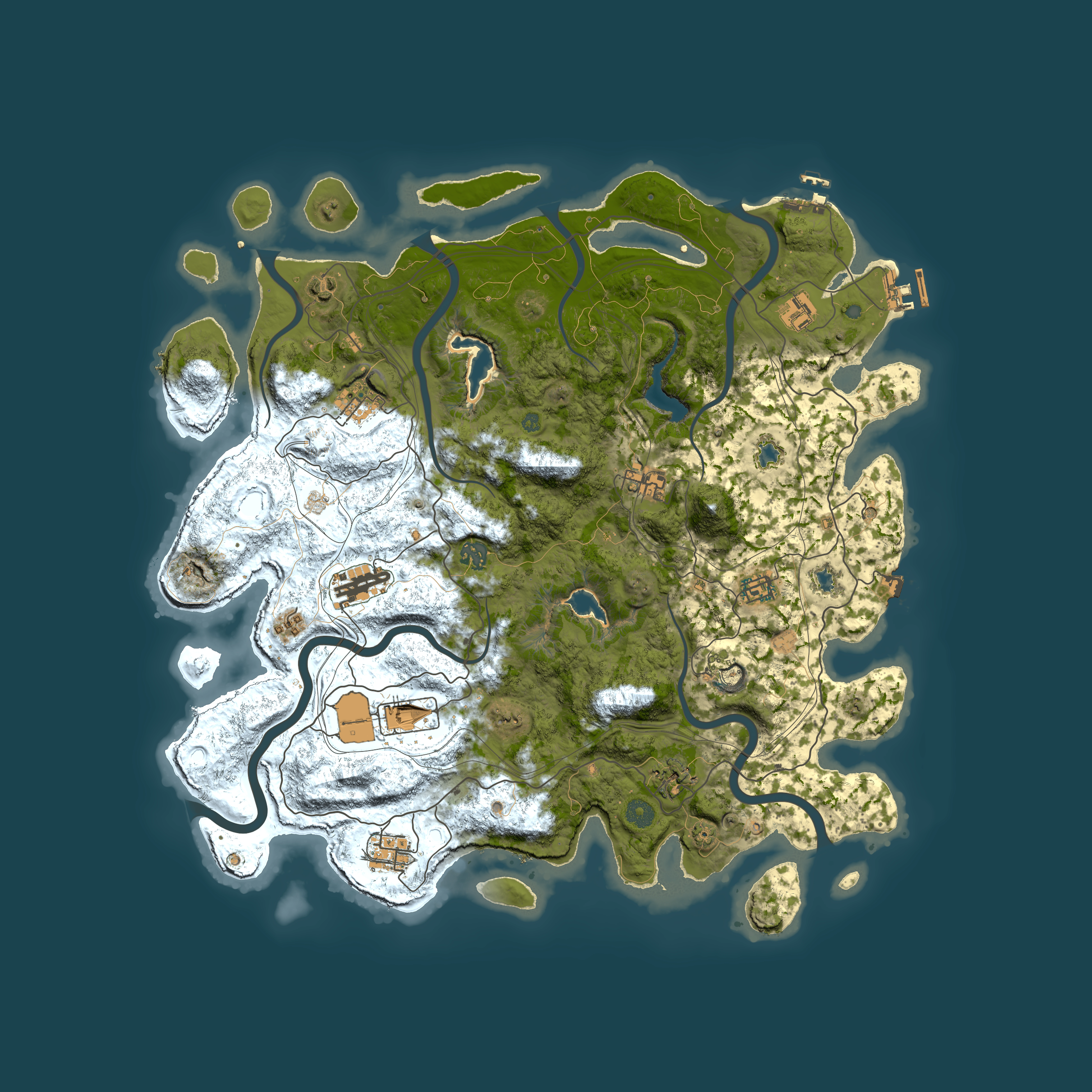Full top-down render of Rust map seed 1720981674, 4500x4500m