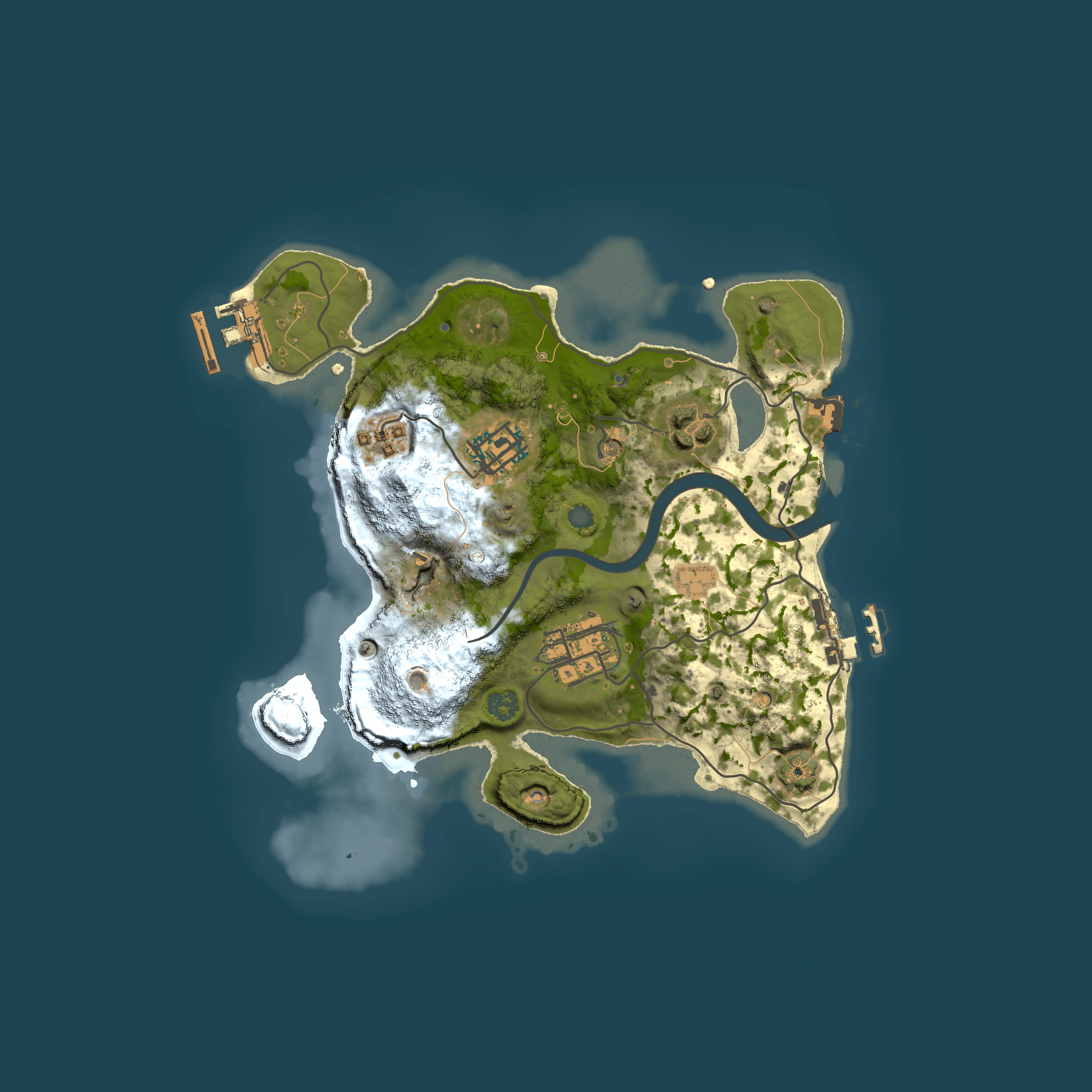 Full top-down render of Rust map seed 141575413, 2500x2500m
