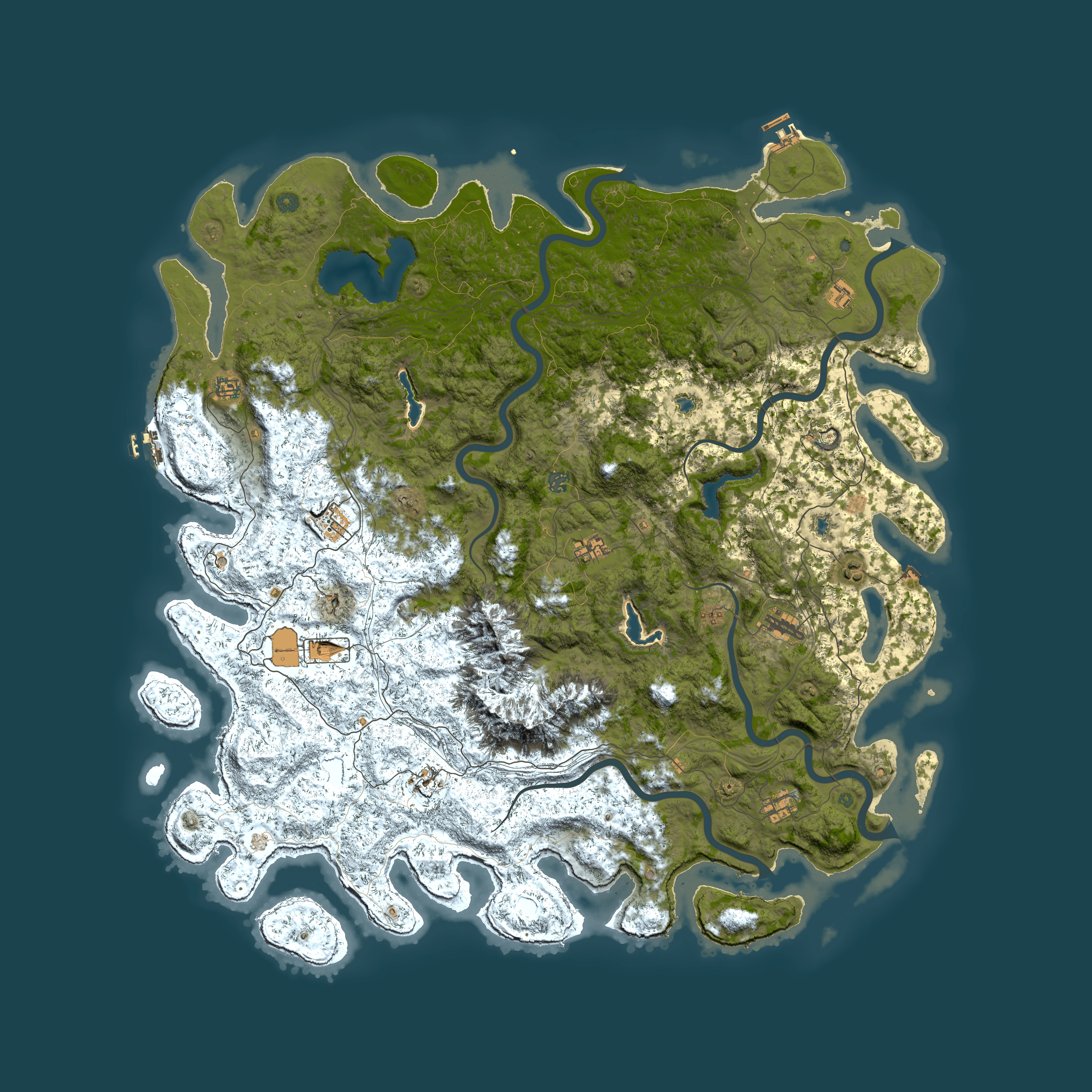Full top-down render of Rust map seed 111994022, 6000x6000m