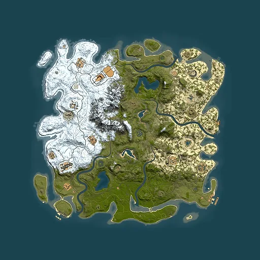 Rust map seed 198723776, 5000x5000m top-down preview