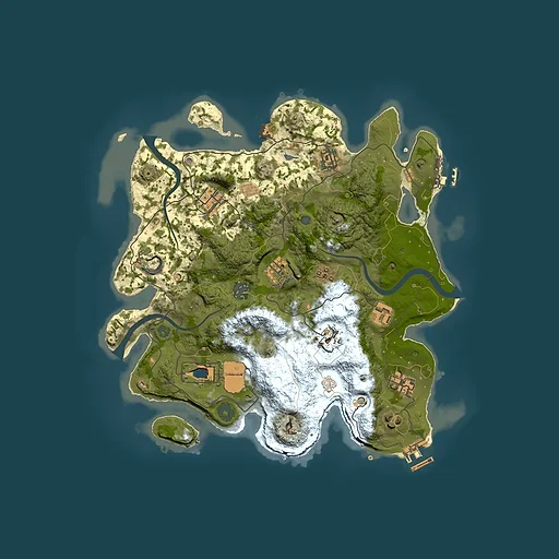 Rust map seed 1660622261, 3500x3500m top-down preview