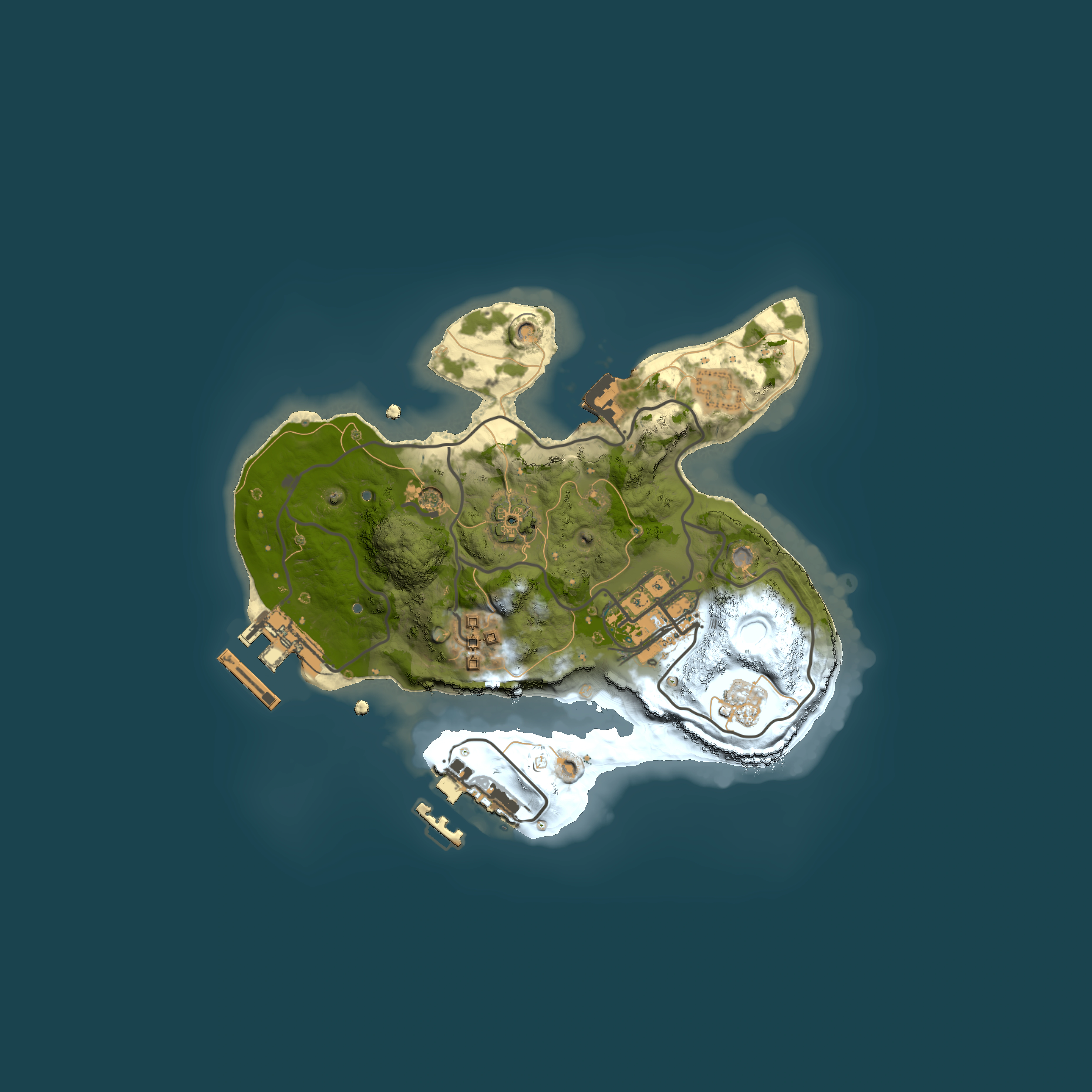 Full top-down render of Rust map seed 1642477864, 2000x2000m
