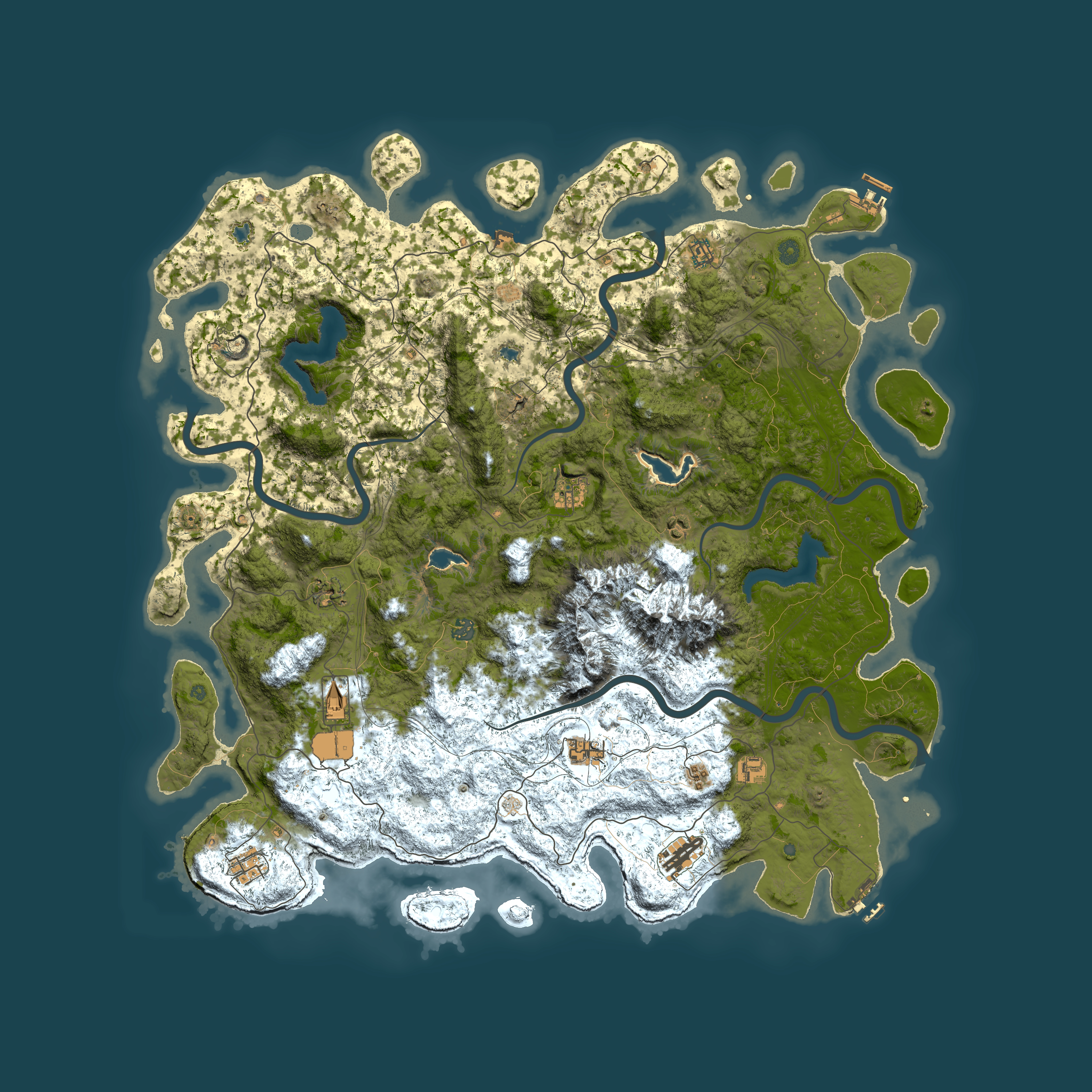 Full top-down render of Rust map seed 1245894982, 5500x5500m