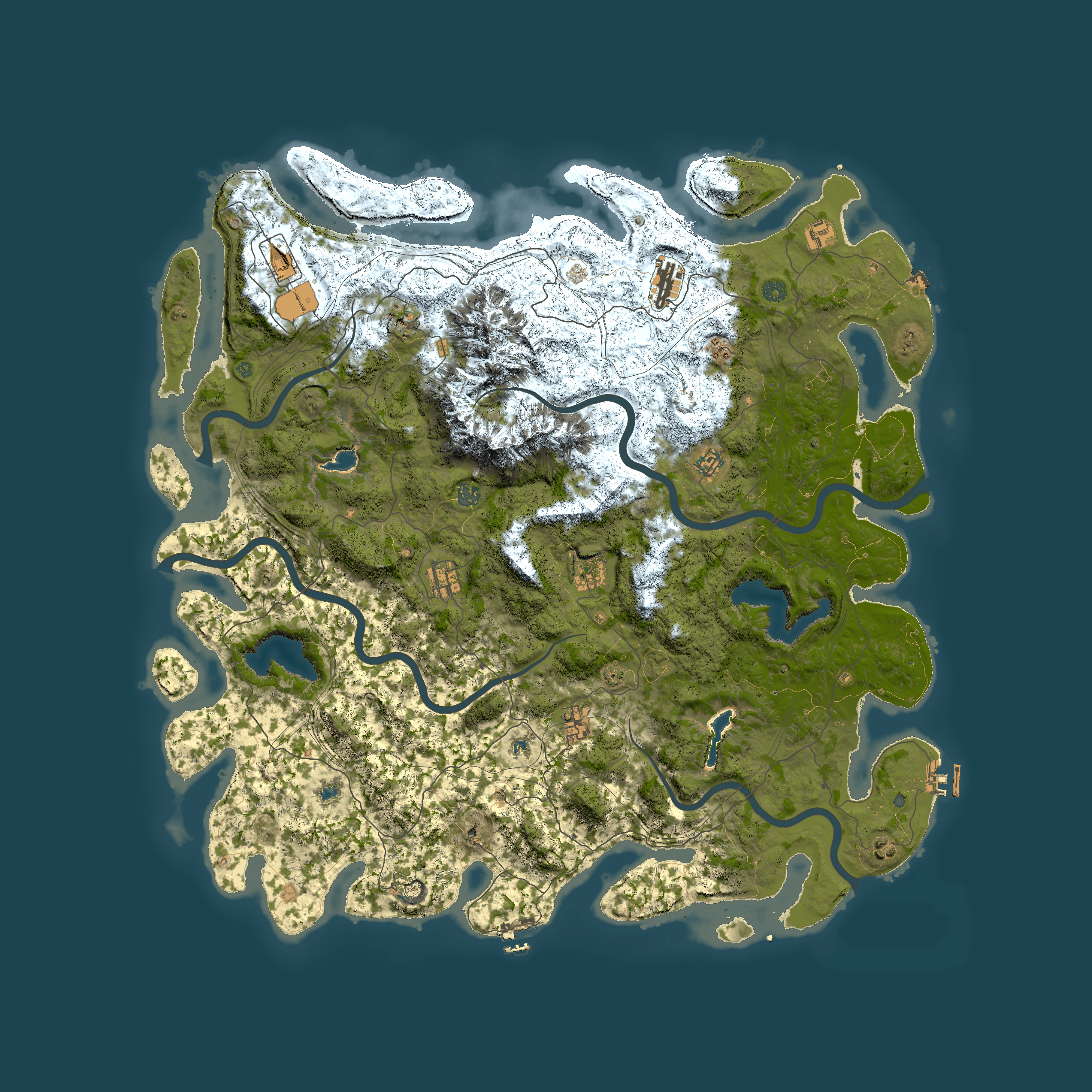 Full top-down render of Rust map seed 485014049, 5500x5500m