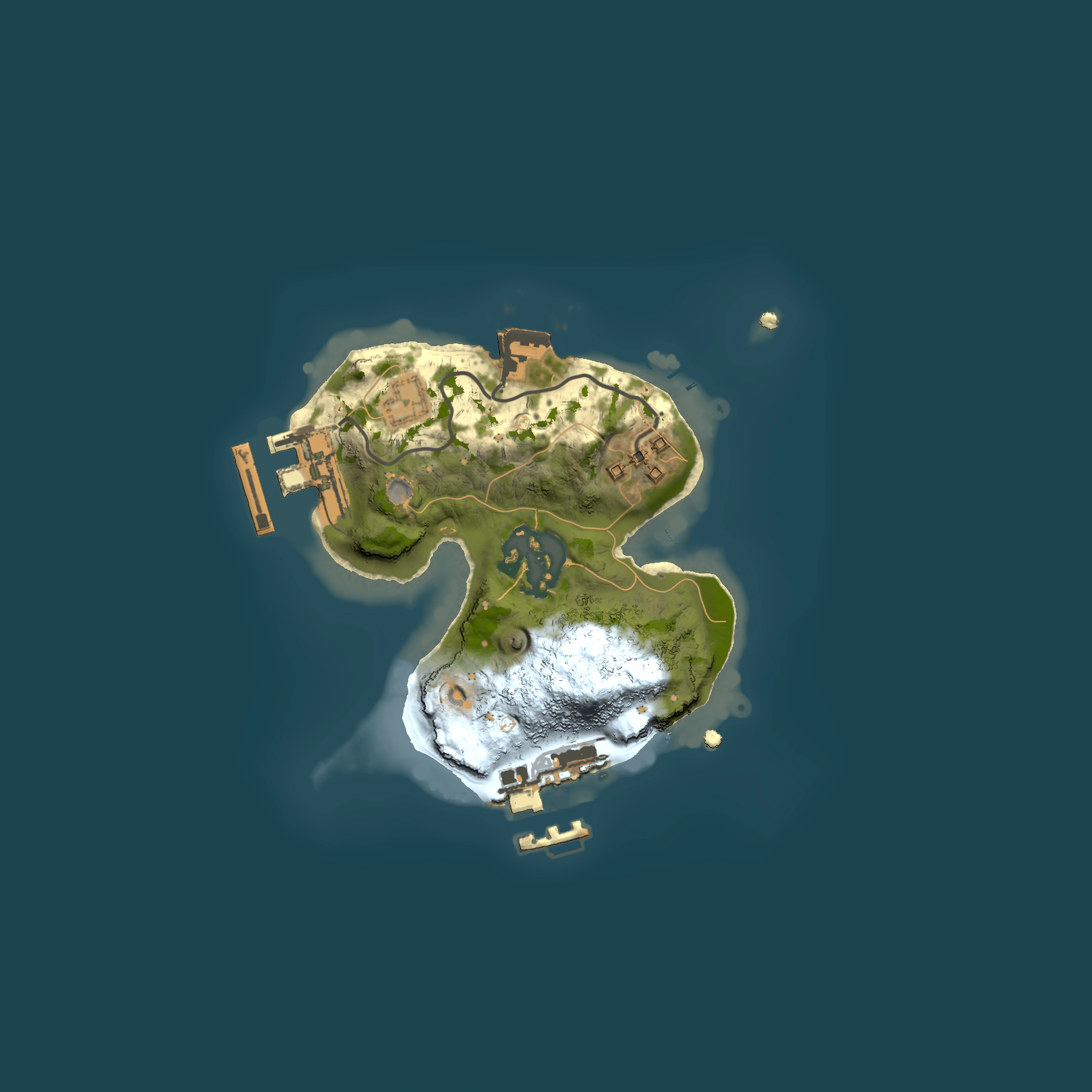 Full top-down render of Rust map seed 1176053349, 1500x1500m