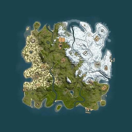 Rust map seed 0, 4250x4250m top-down preview