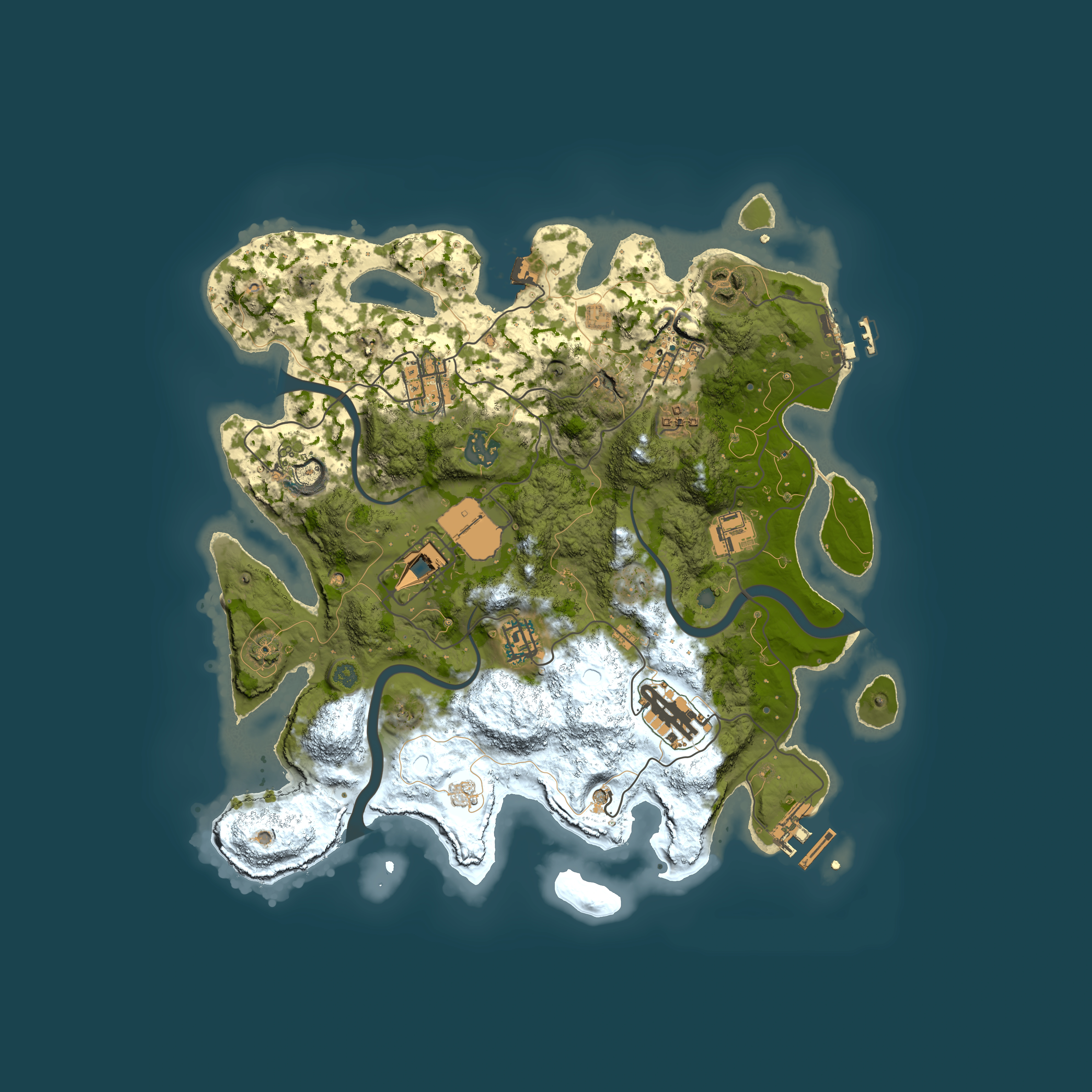 Full top-down render of Rust map seed 1770674357, 3500x3500m