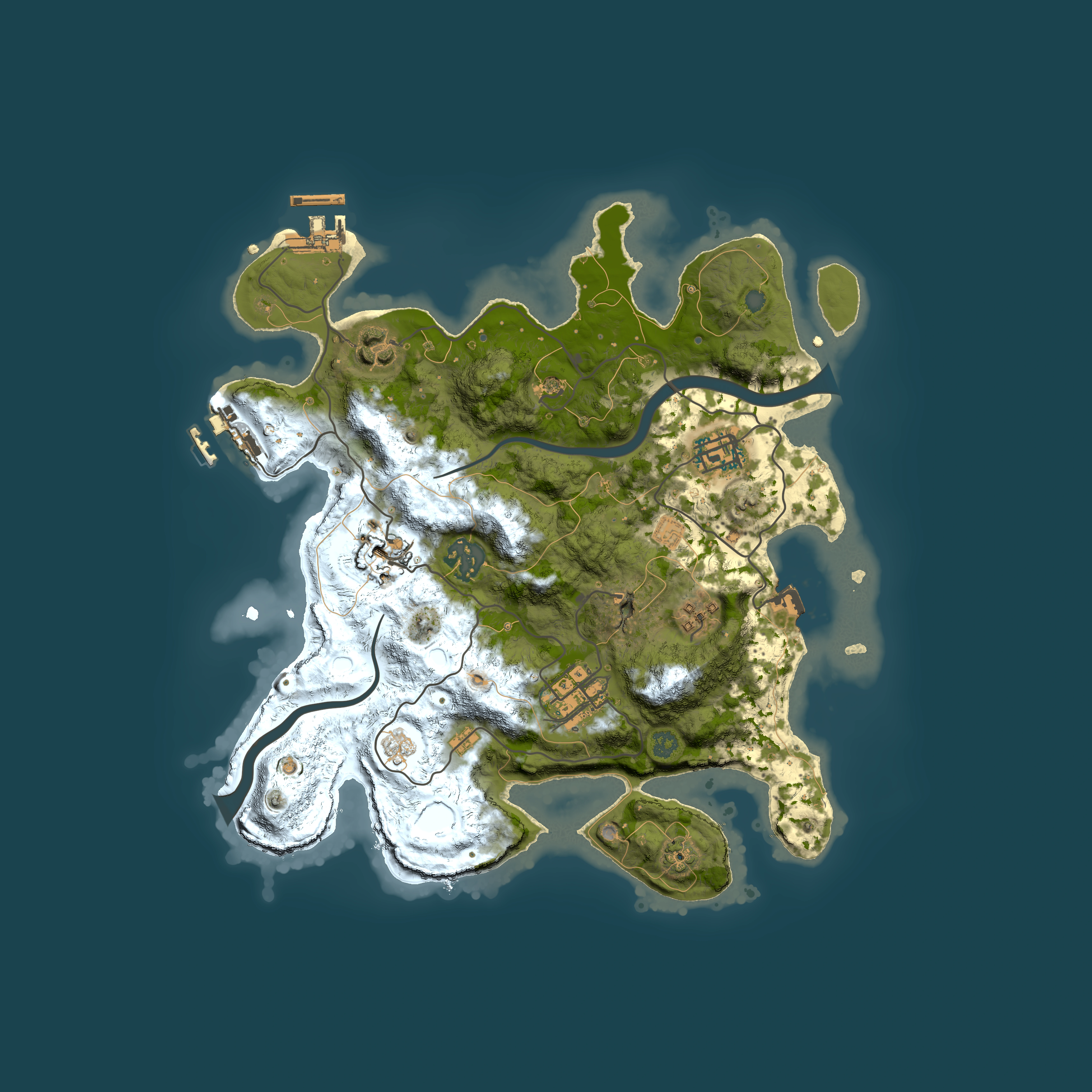 Full top-down render of Rust map seed 1544780811, 3000x3000m