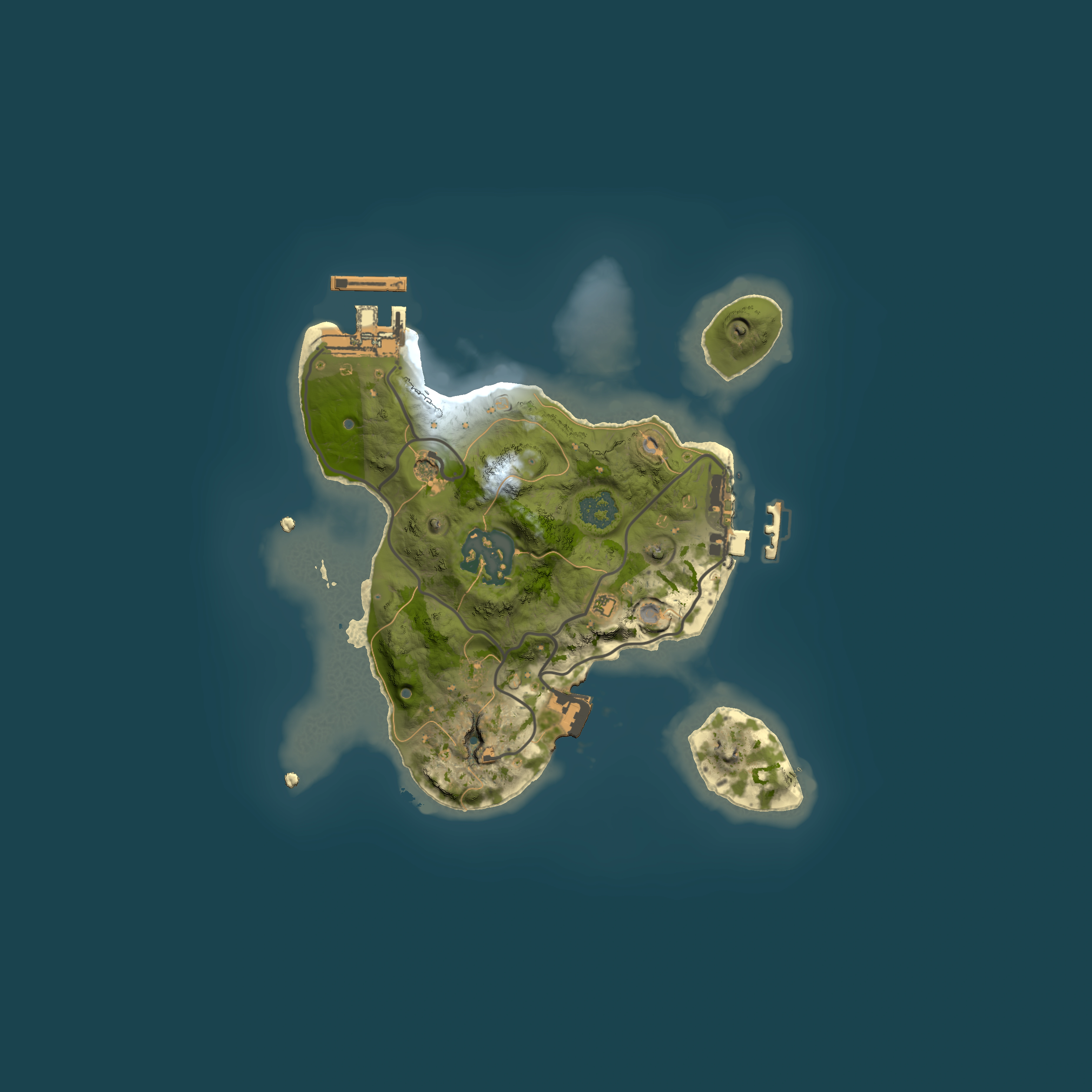 Full top-down render of Rust map seed 1934385182, 2000x2000m