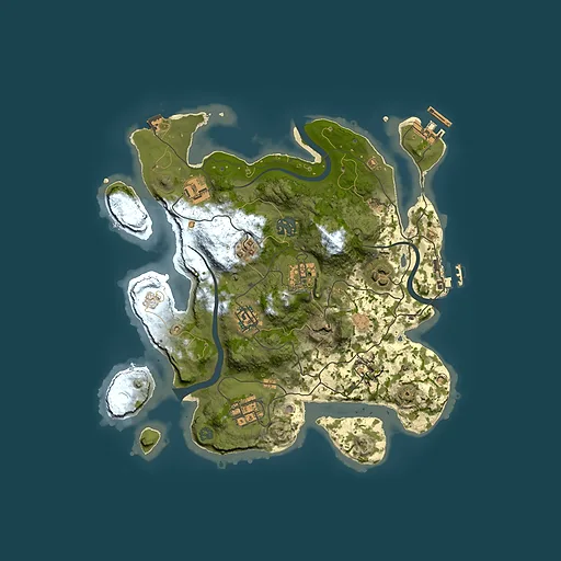 Rust map seed 285757817, 3000x3000m top-down preview