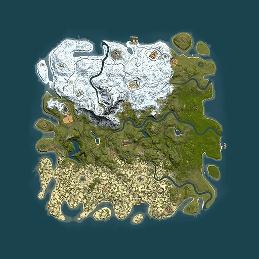 Rust map seed 745413009, 5500x5500m top-down preview