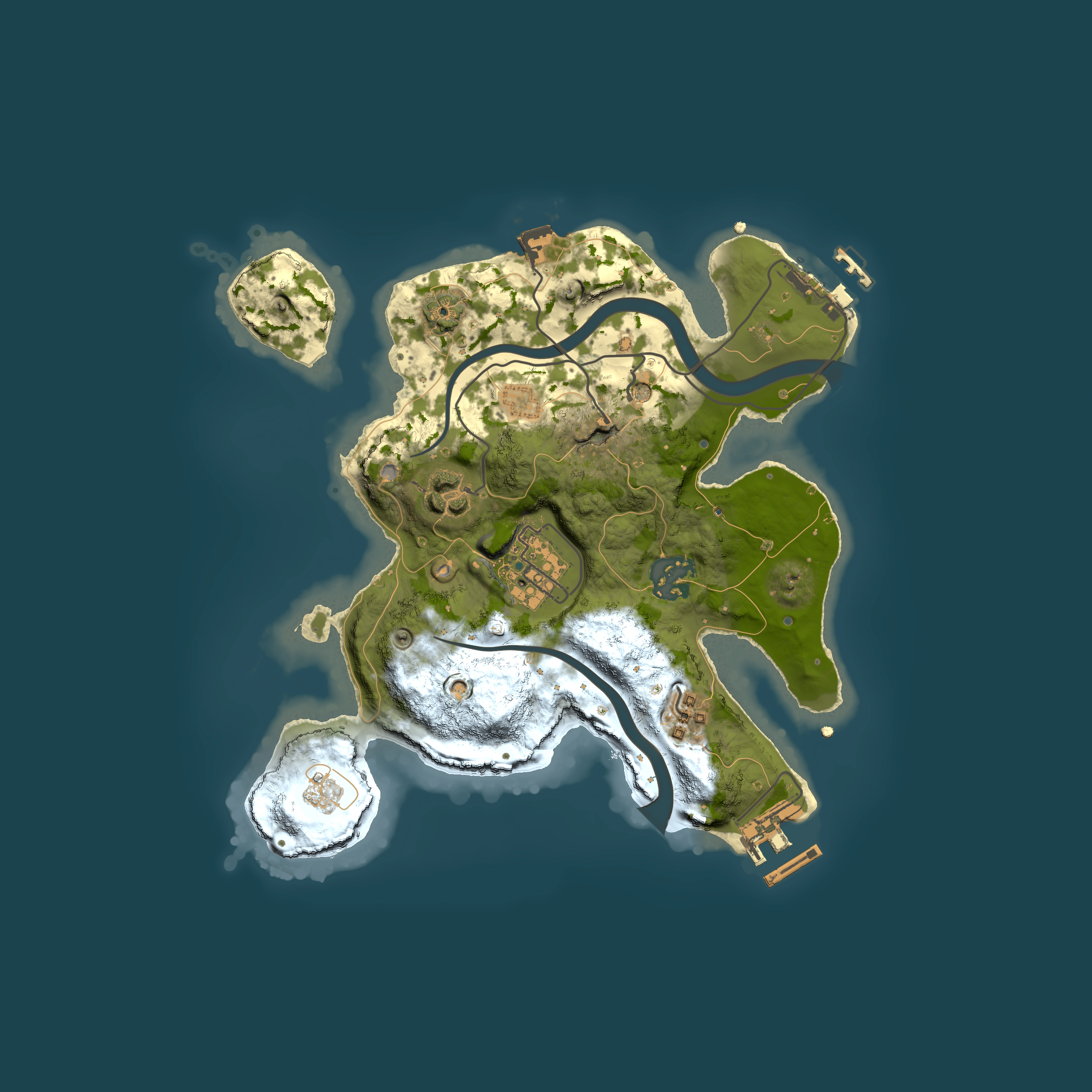 Full top-down render of Rust map seed 1388560181, 2500x2500m