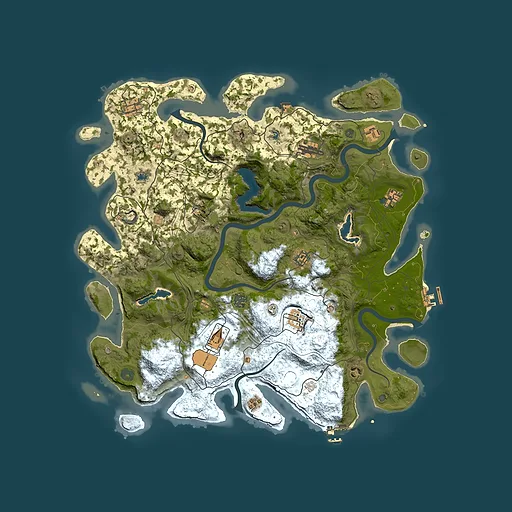 Rust map seed 973654140, 4500x4500m top-down preview