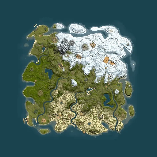 Rust map seed 230053156, 5000x5000m top-down preview