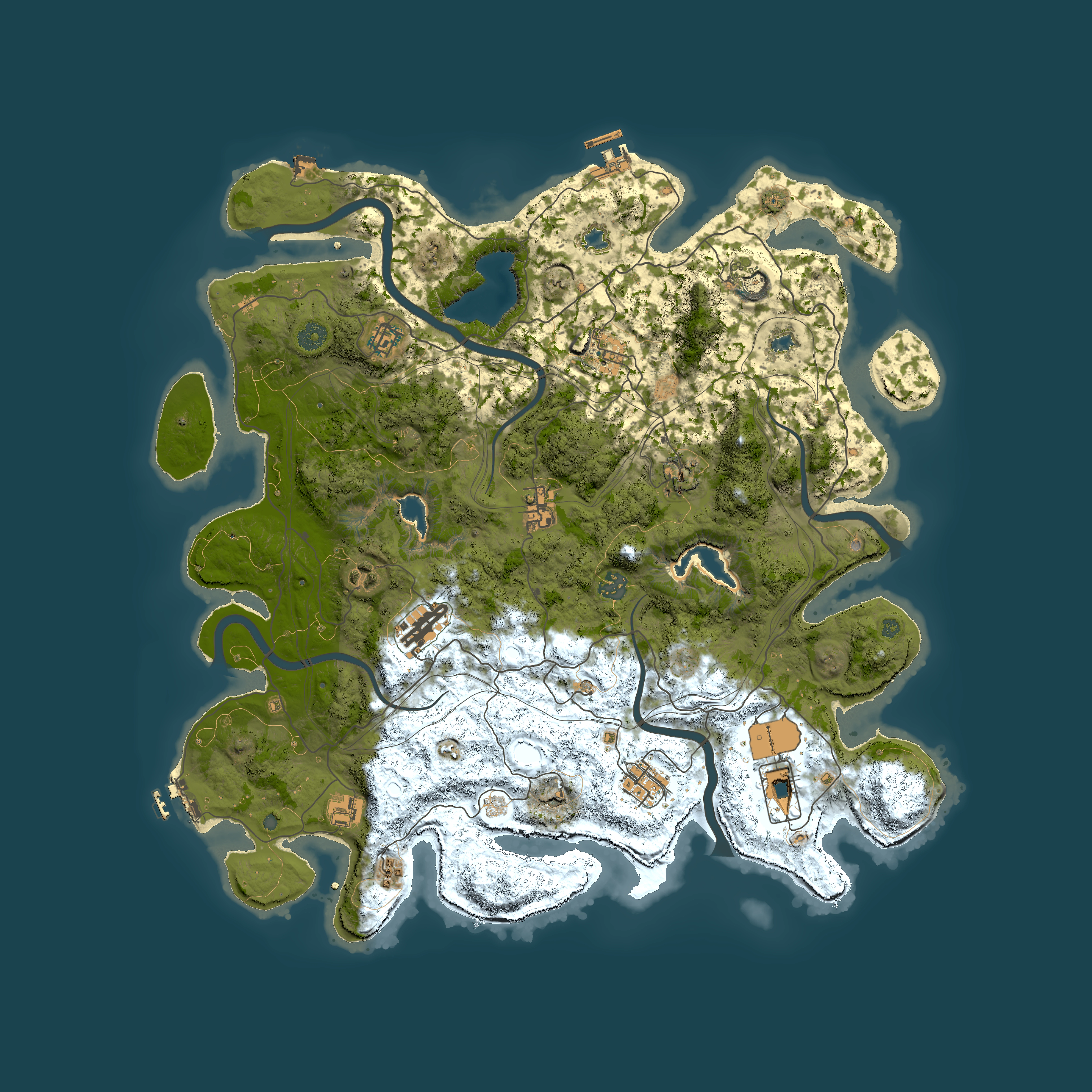 Full top-down render of Rust map seed 490086197, 4500x4500m