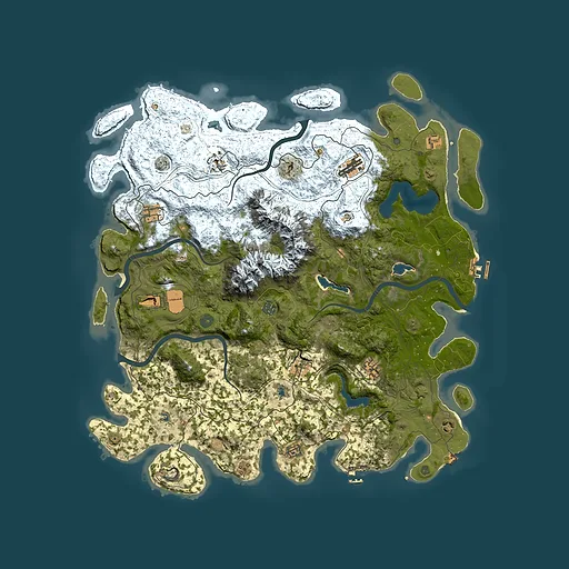 Rust map seed 1343301161, 5000x5000m top-down preview