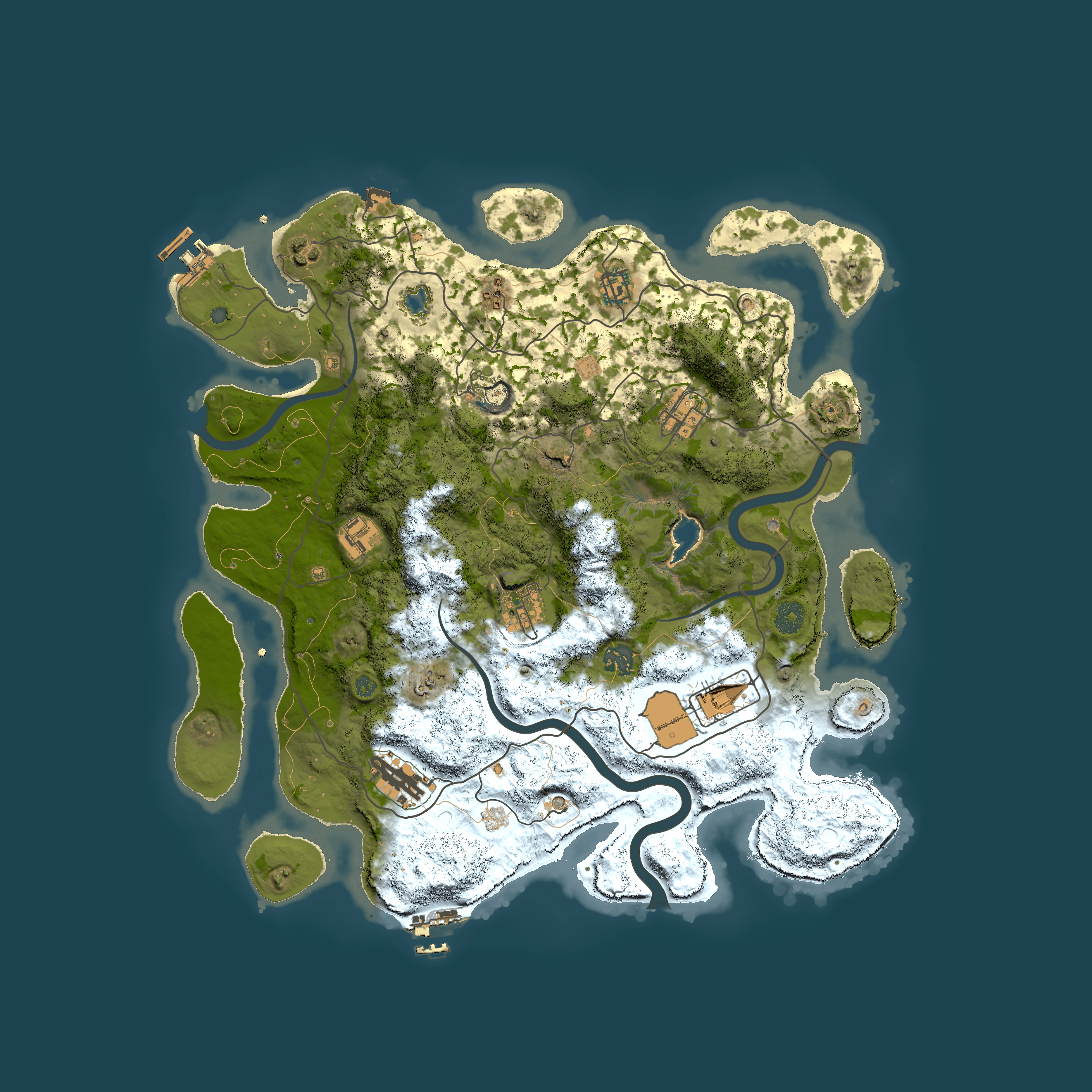 Full top-down render of Rust map seed 1284004474, 4000x4000m